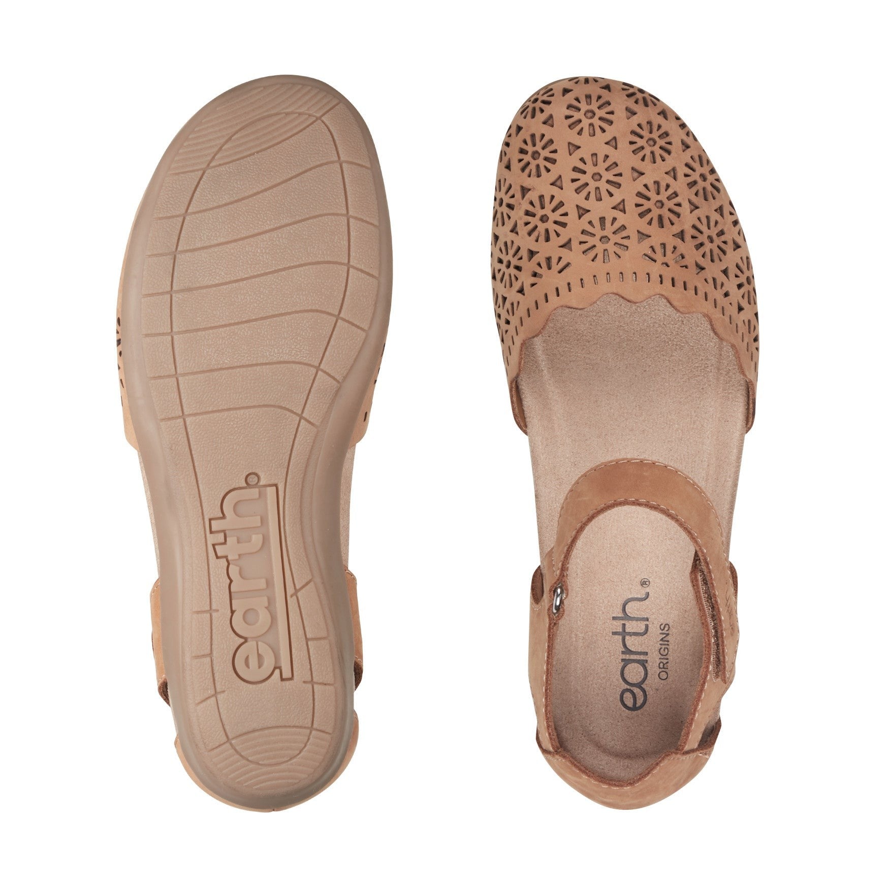 Earth Bronnie Casual Slip-On Perforated Cushioned Arch Support Women's Slip-On - Medium Natural Leather - 6