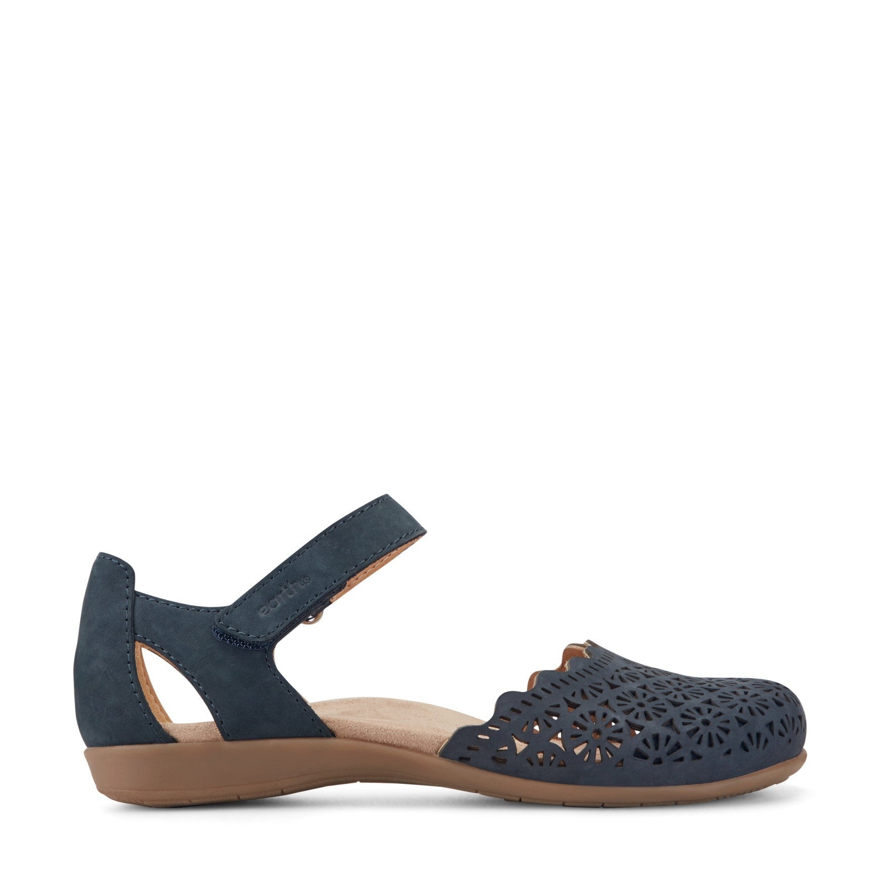 Earth Bronnie Casual Slip-On Perforated Cushioned Arch Support Women's Slip-On - Navy Leather - 1