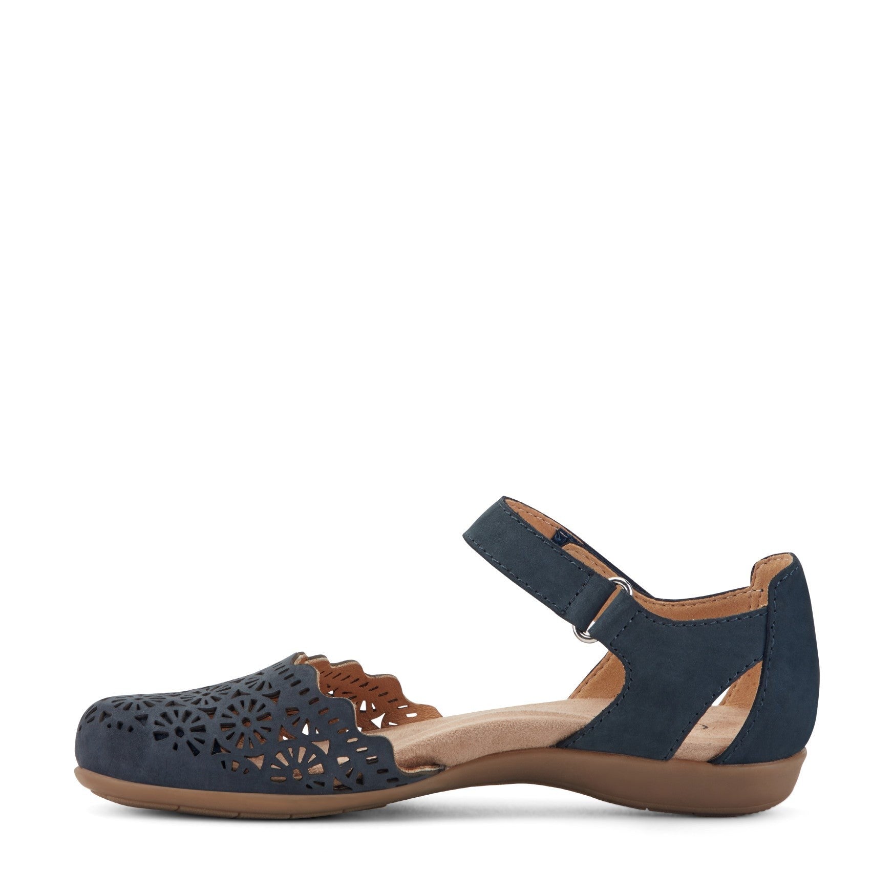 Earth Bronnie Casual Slip-On Perforated Cushioned Arch Support Women's Slip-On - Navy Leather - 5