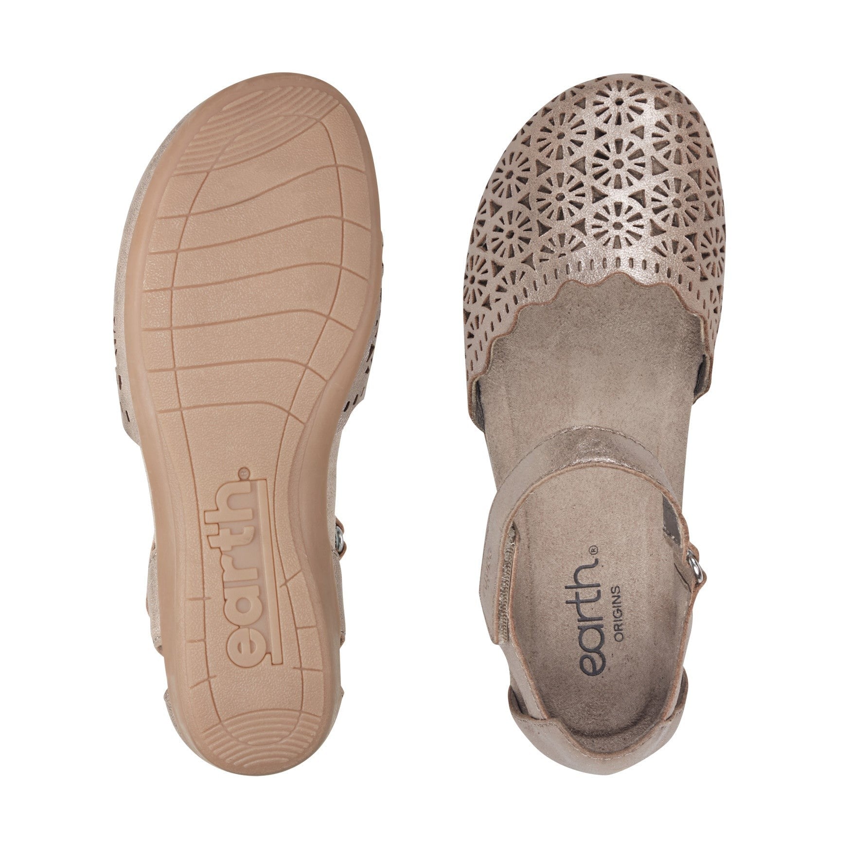 Earth Bronnie Casual Slip-On Perforated Cushioned Arch Support Women's Slip-On - Rose Gold Leather - 6