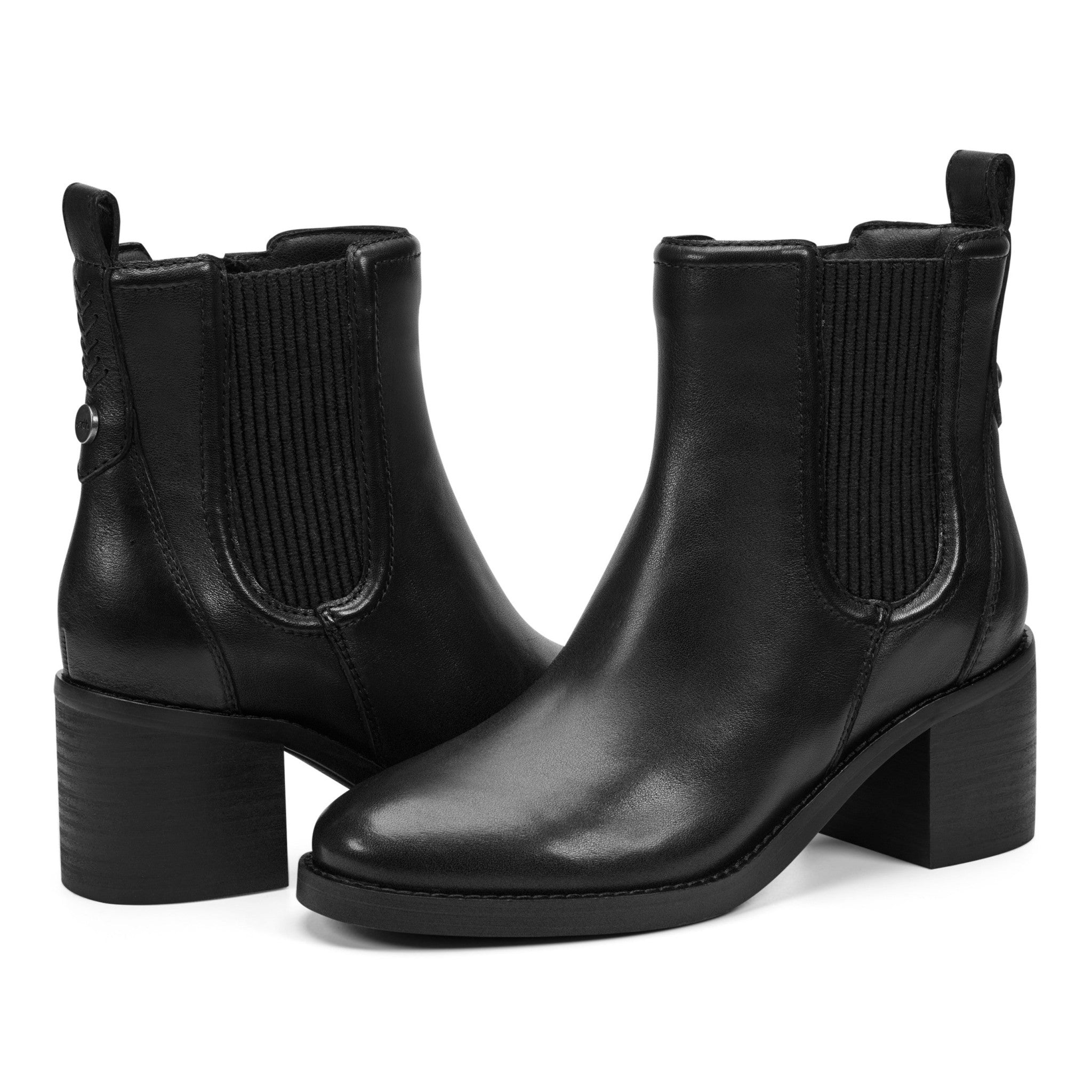 Earth Cassi Cushioned Ankle Bootie Women's Boot - Black Leather/elastic - 7