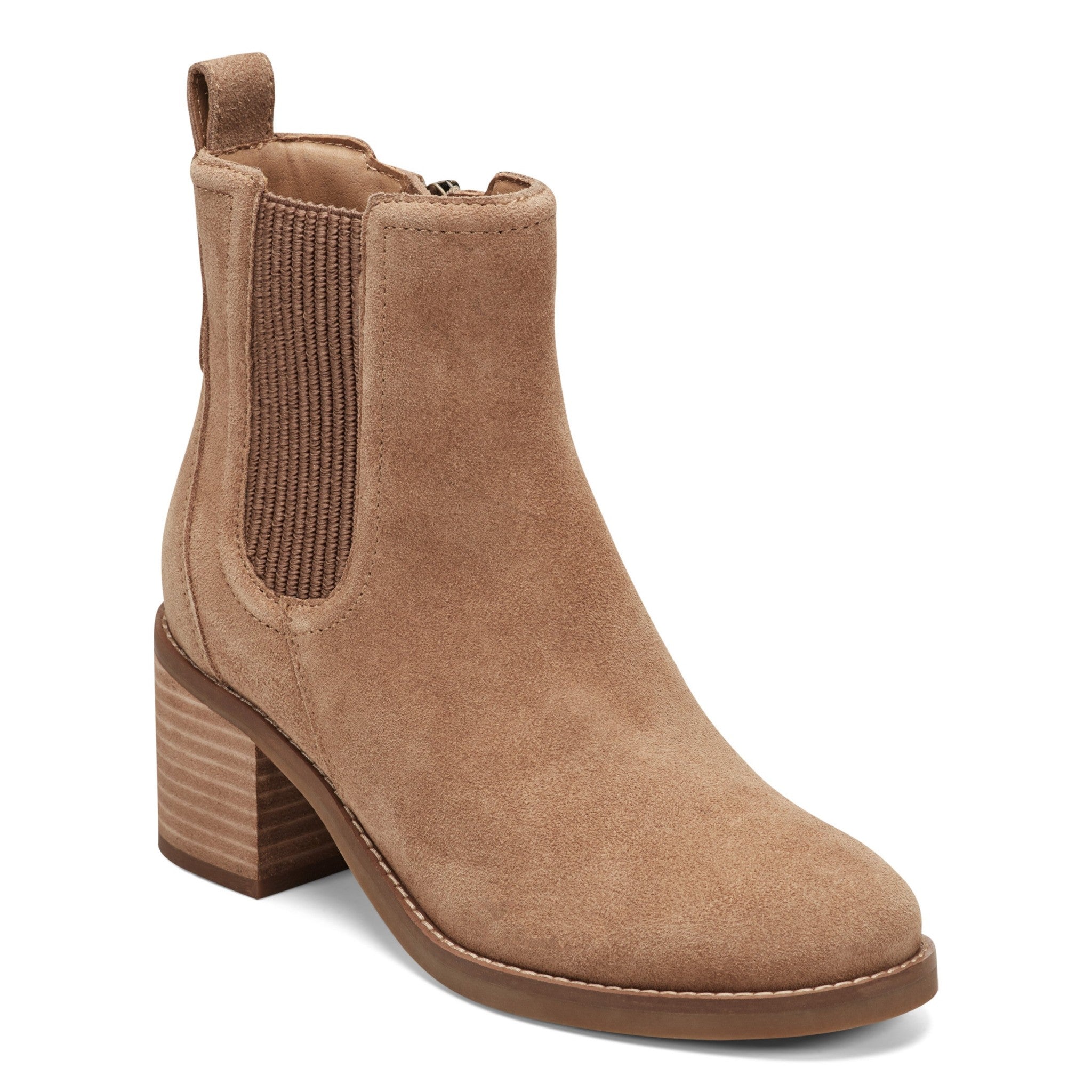 Earth Cassi Cushioned Ankle Bootie Women's Boot - Medium Natural Suede/elastic - 2