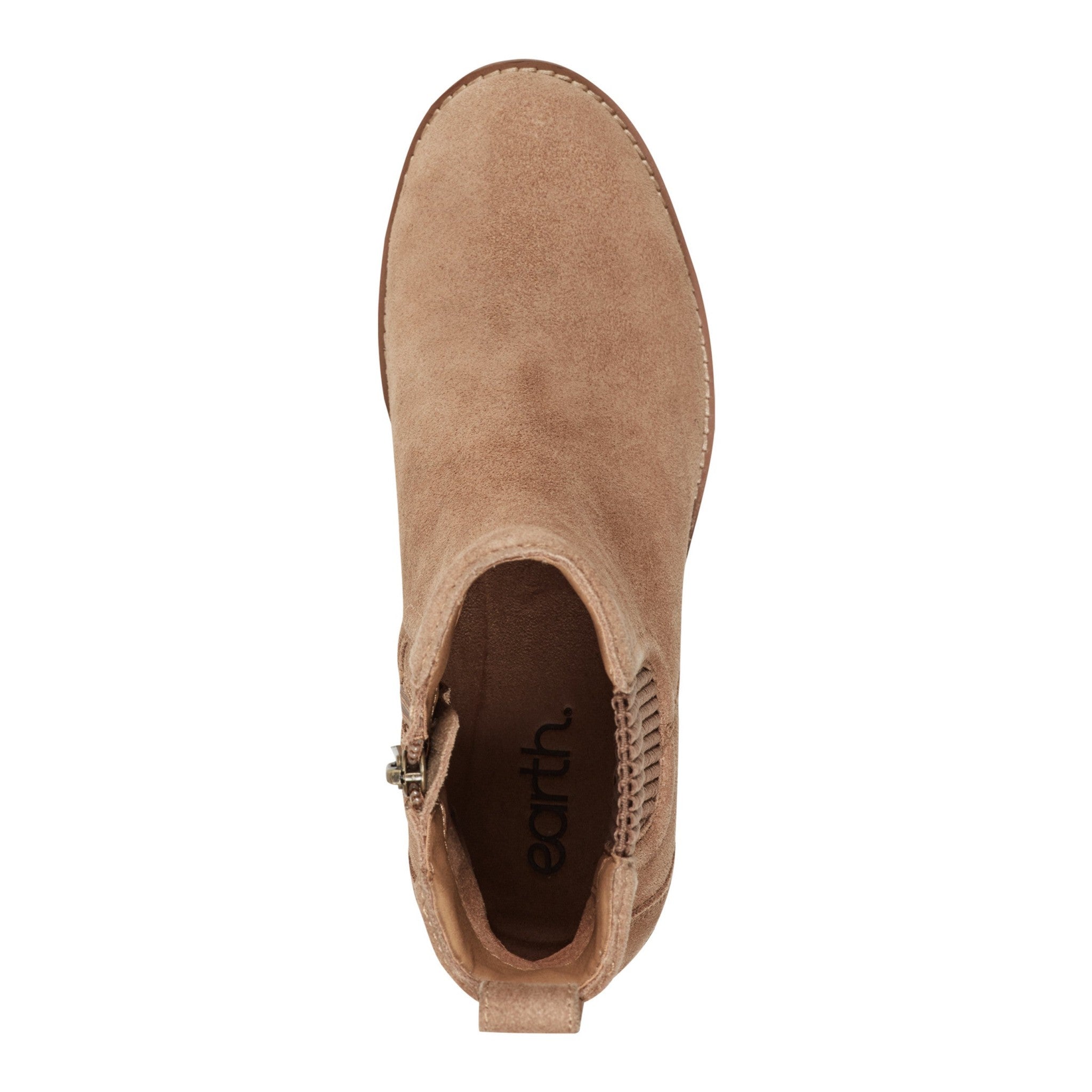 Earth Cassi Cushioned Ankle Bootie Women's Boot - Medium Natural Suede/elastic - 5