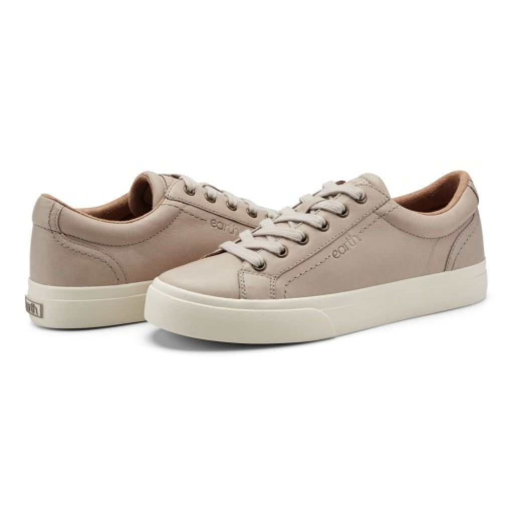 Earth Dailey Leather Lace-Up Casual Cushioned Comfort Sneaker Women's Sneaker - Light Gray - 6