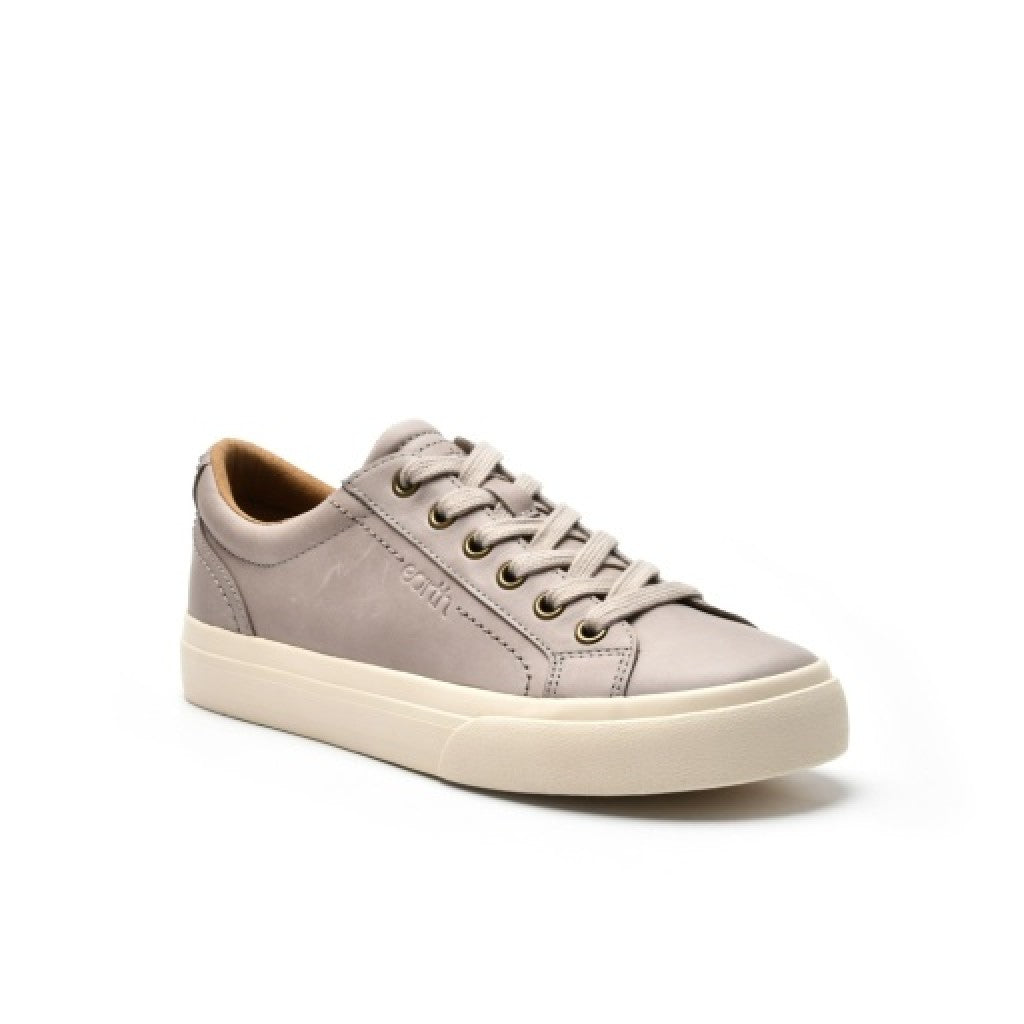Earth Dailey Leather Lace-Up Casual Cushioned Comfort Sneaker Women's Sneaker - Light Gray - 7