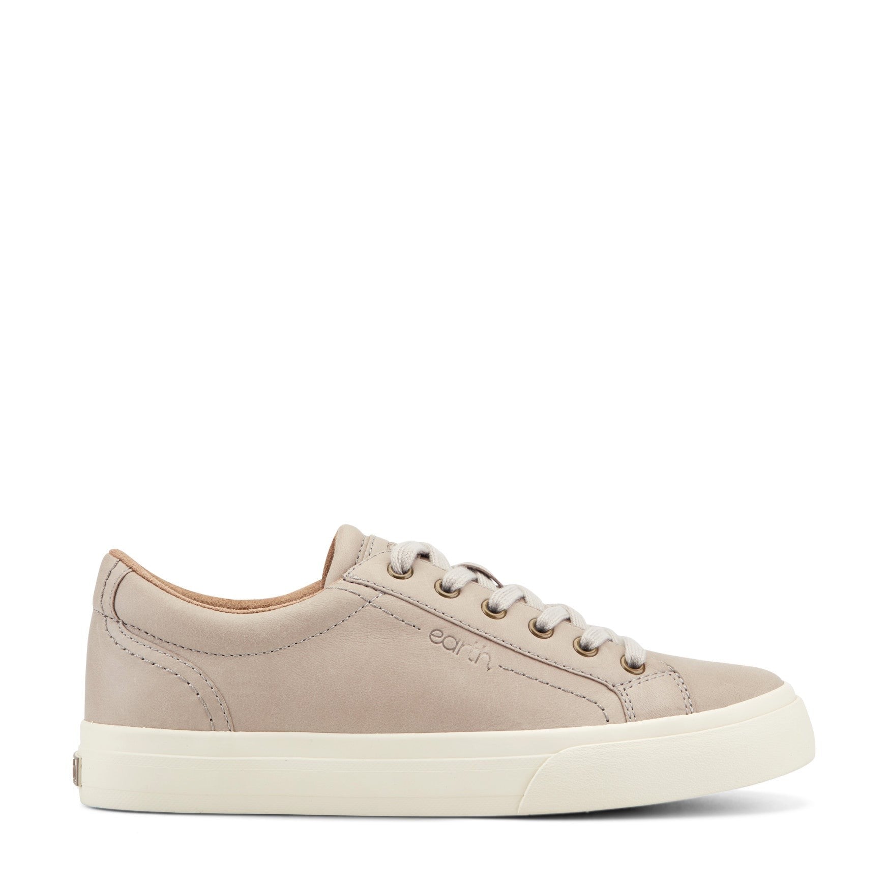Earth Dailey Leather Lace-Up Casual Cushioned Comfort Sneaker Women's Sneaker - Light Grey Leather - 1