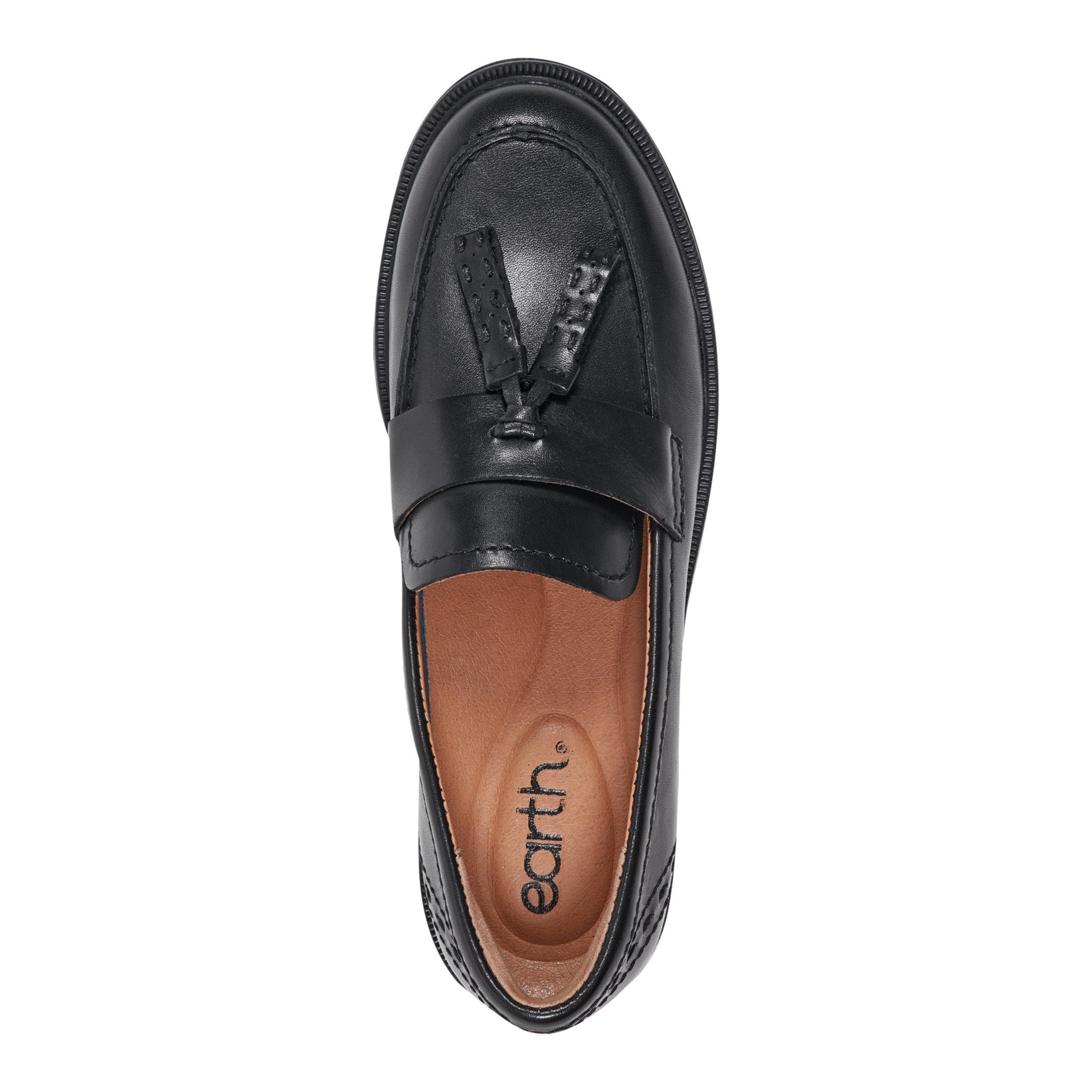 Earth Deeana Tassel Cushioned Arch Support Women's Mules & Loafers - Black Leather - 5