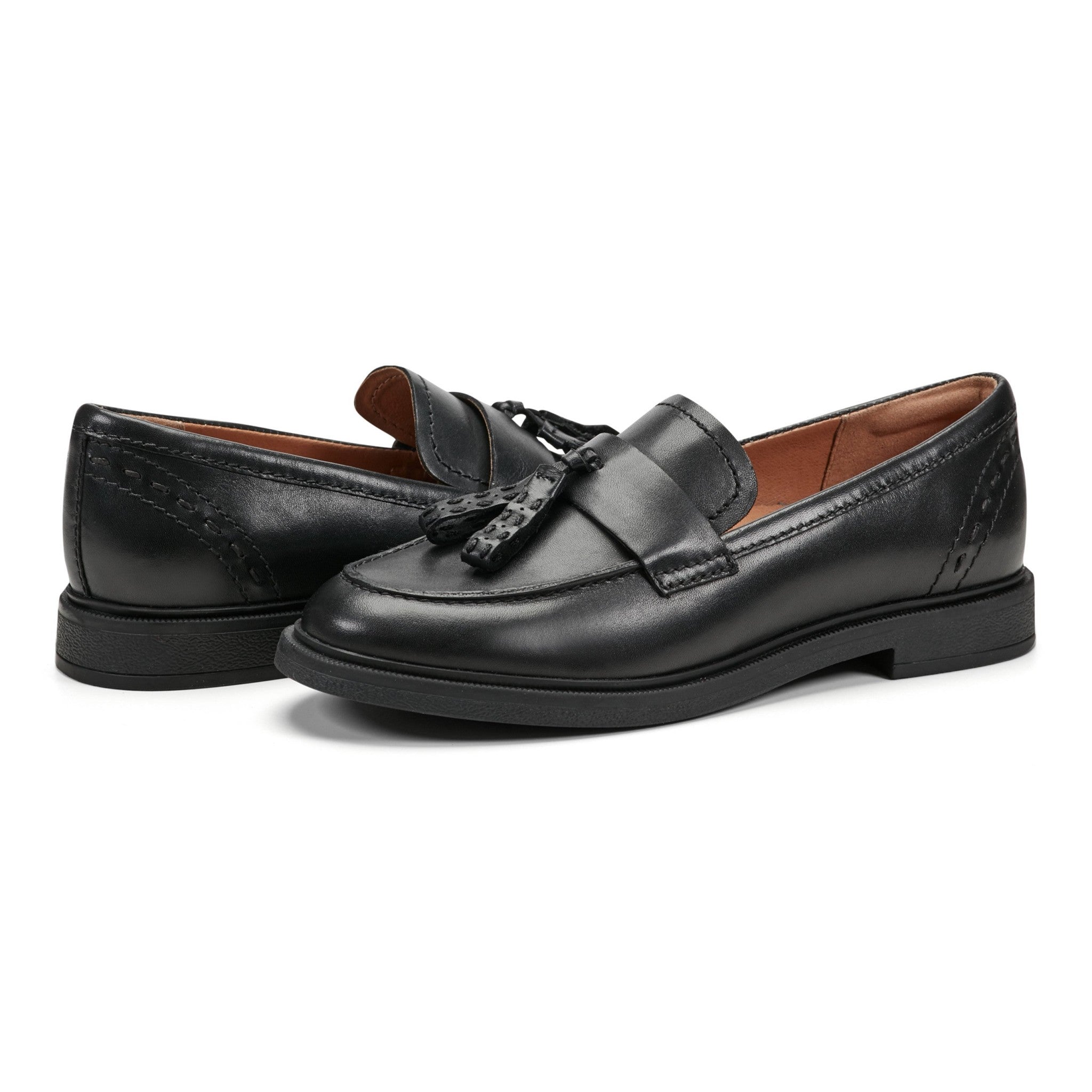 Earth Deeana Tassel Cushioned Arch Support Women's Mules & Loafers - Black Leather - 7
