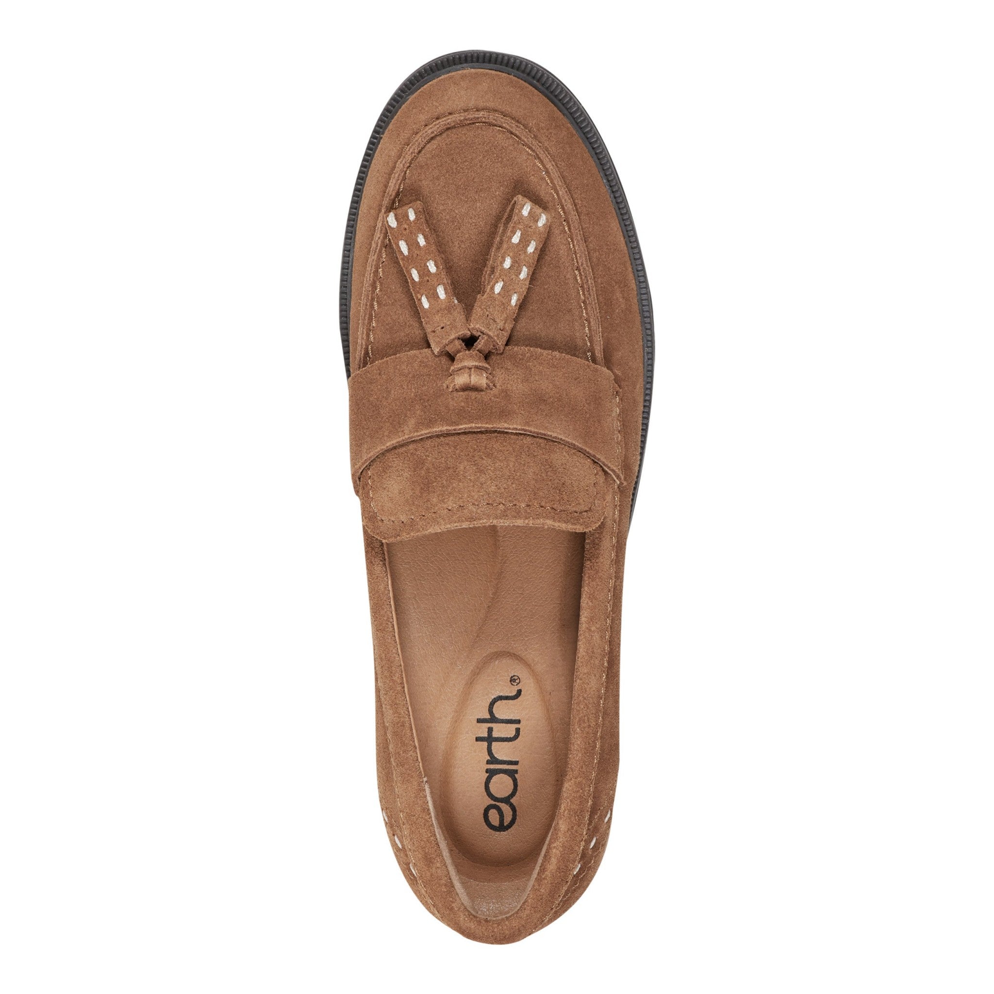 Earth Deeana Tassel Cushioned Arch Support Women's Mules & Loafers - Natural Suede - 5