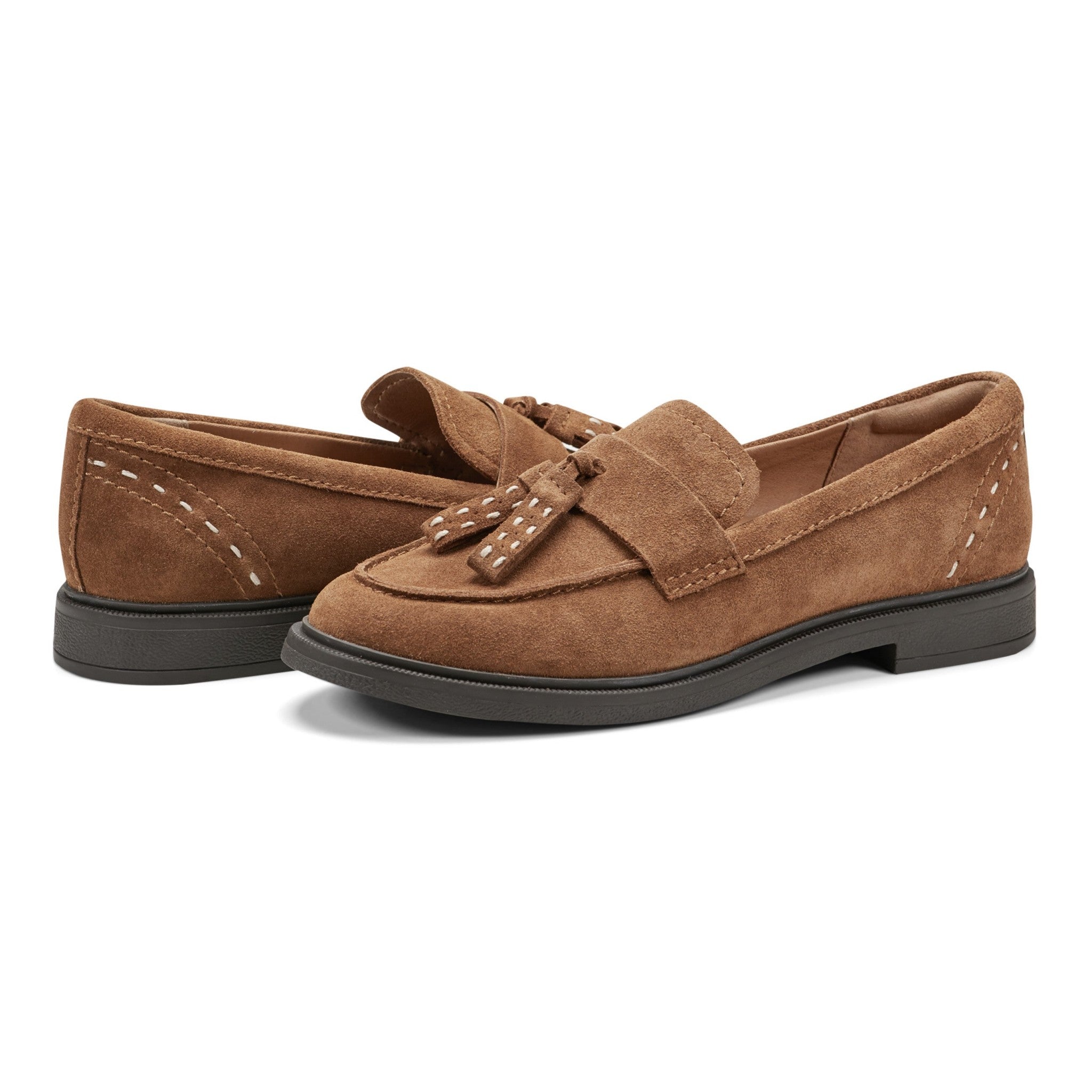 Earth Deeana Tassel Cushioned Arch Support Women's Mules & Loafers - Natural Suede - 7