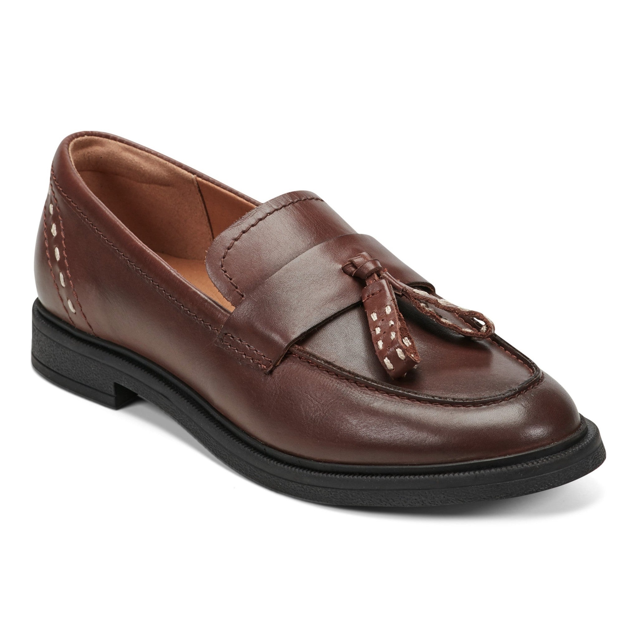 Earth Deeana Tassel Cushioned Arch Support Women's Mules & Loafers - Red Leather - 2