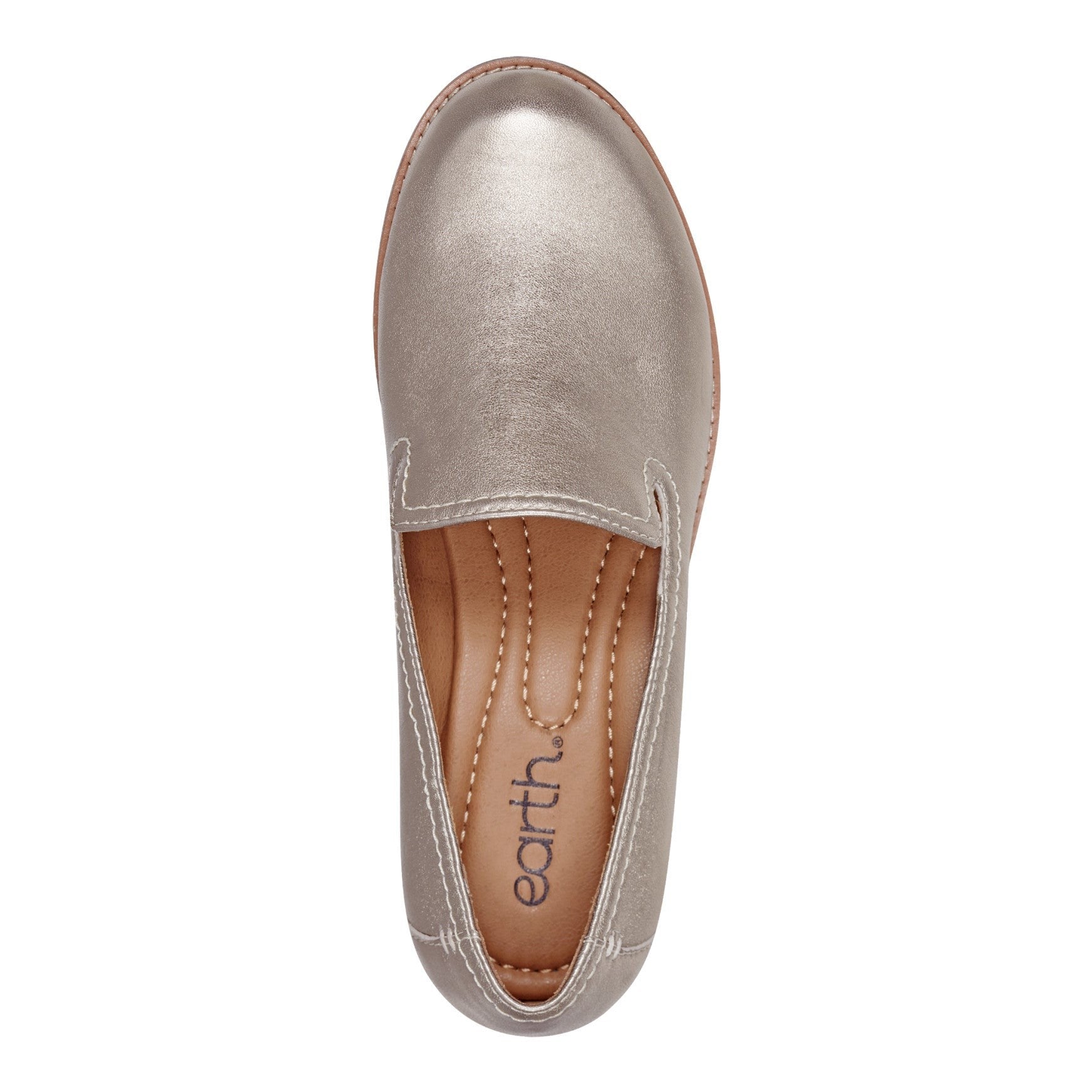 Earth Edna Round Toe Casual Slip-on Flat - Cushioned Arch Support Women's Loafer - Gold - 5