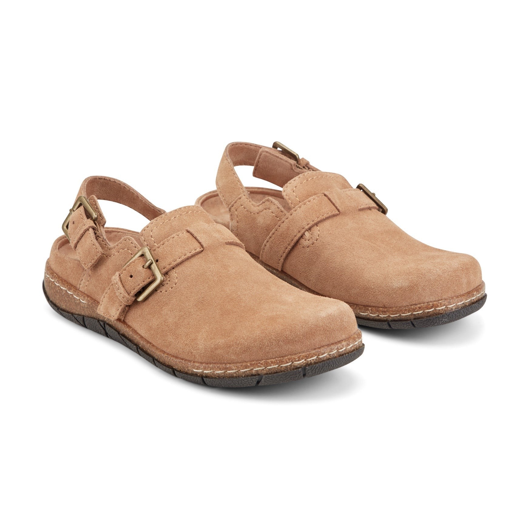 Earth Elmonte Slingback Comfort Clog Women's Mules & Loafers - Light Brown Suede - 2