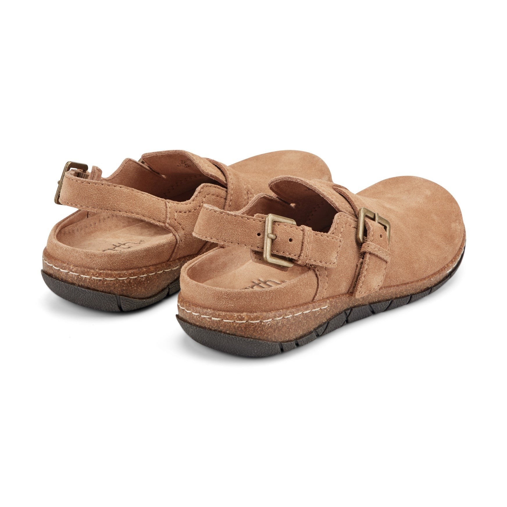 Earth Elmonte Slingback Comfort Clog Women's Mules & Loafers - Light Brown Suede - 3