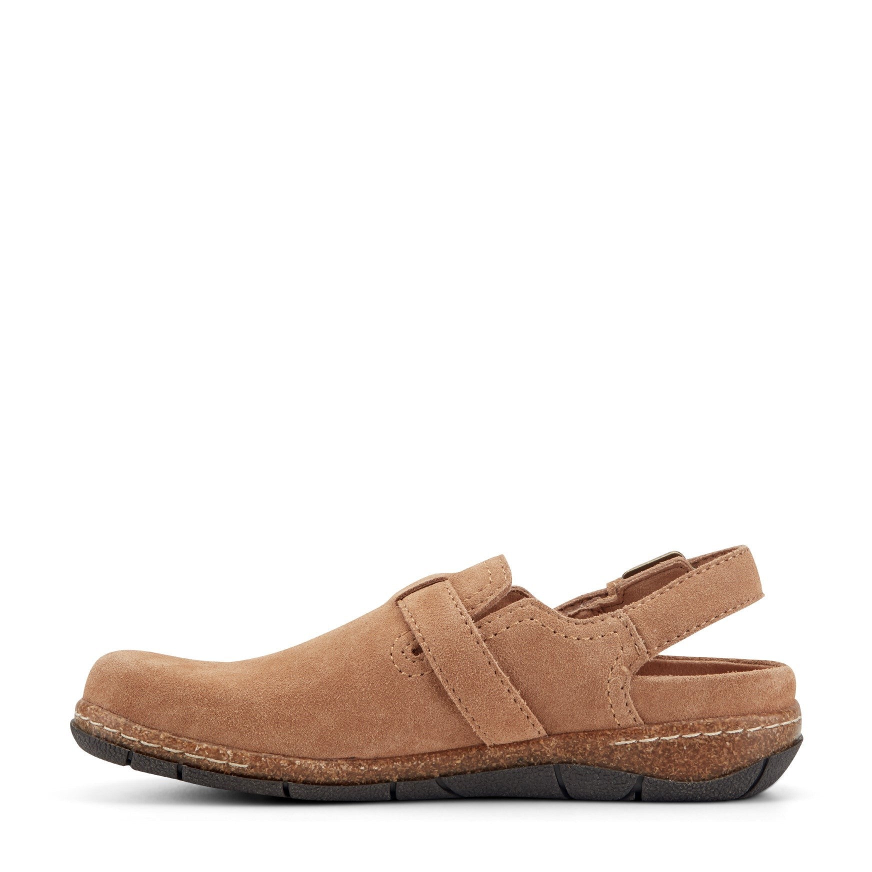 Earth Elmonte Slingback Comfort Clog Women's Mules & Loafers - Light Brown Suede - 4
