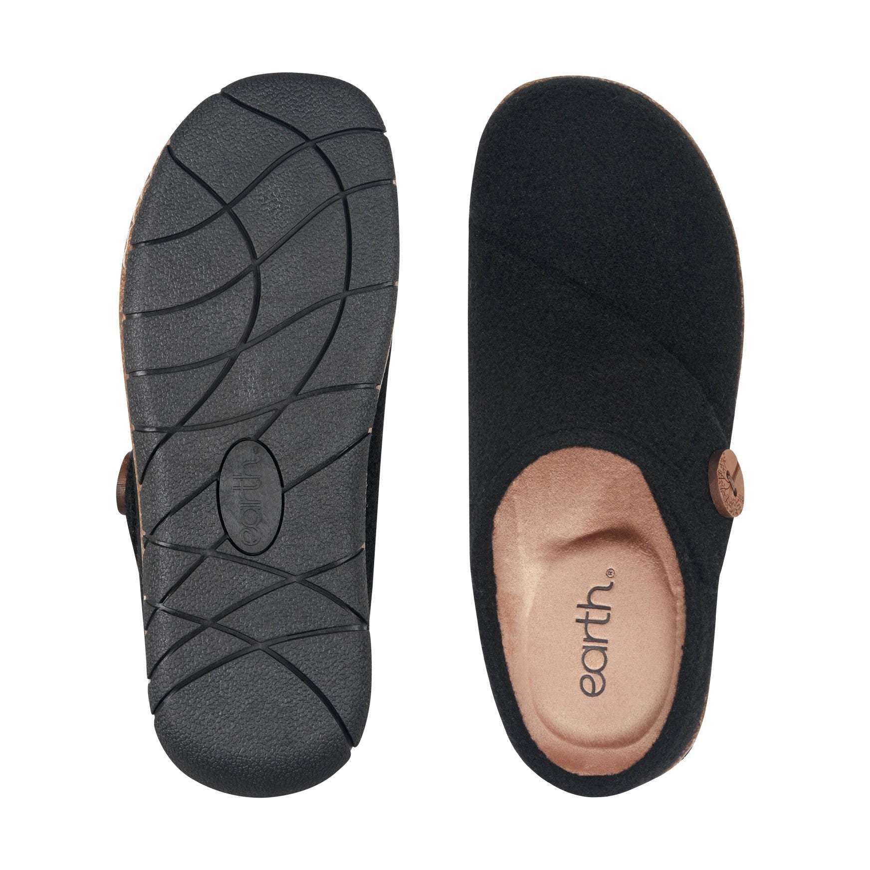 Earth Ezra Slip-On Cushioned Arch Support Women's Mules & Loafers - All Black - 6