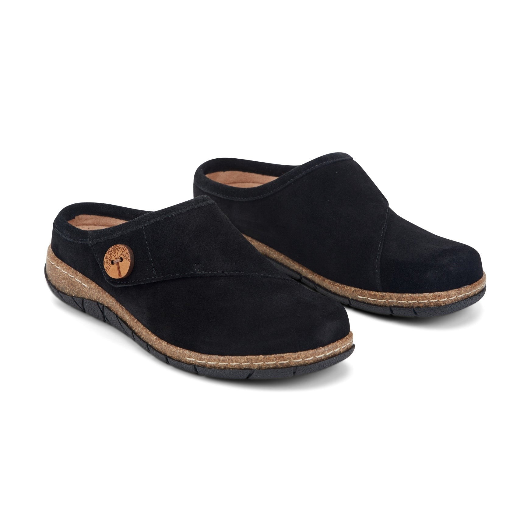 Earth Ezra Slip-On Cushioned Arch Support Women's Mules & Loafers - Black Suede - 2