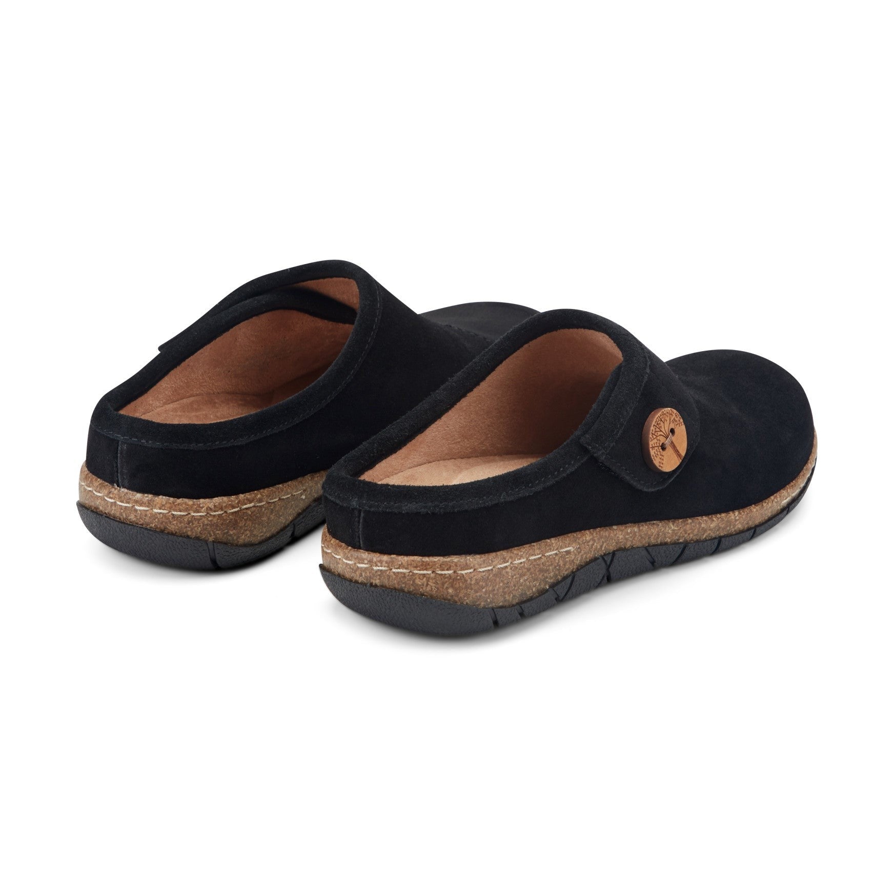 Earth Ezra Slip-On Cushioned Arch Support Women's Mules & Loafers - Black Suede - 4