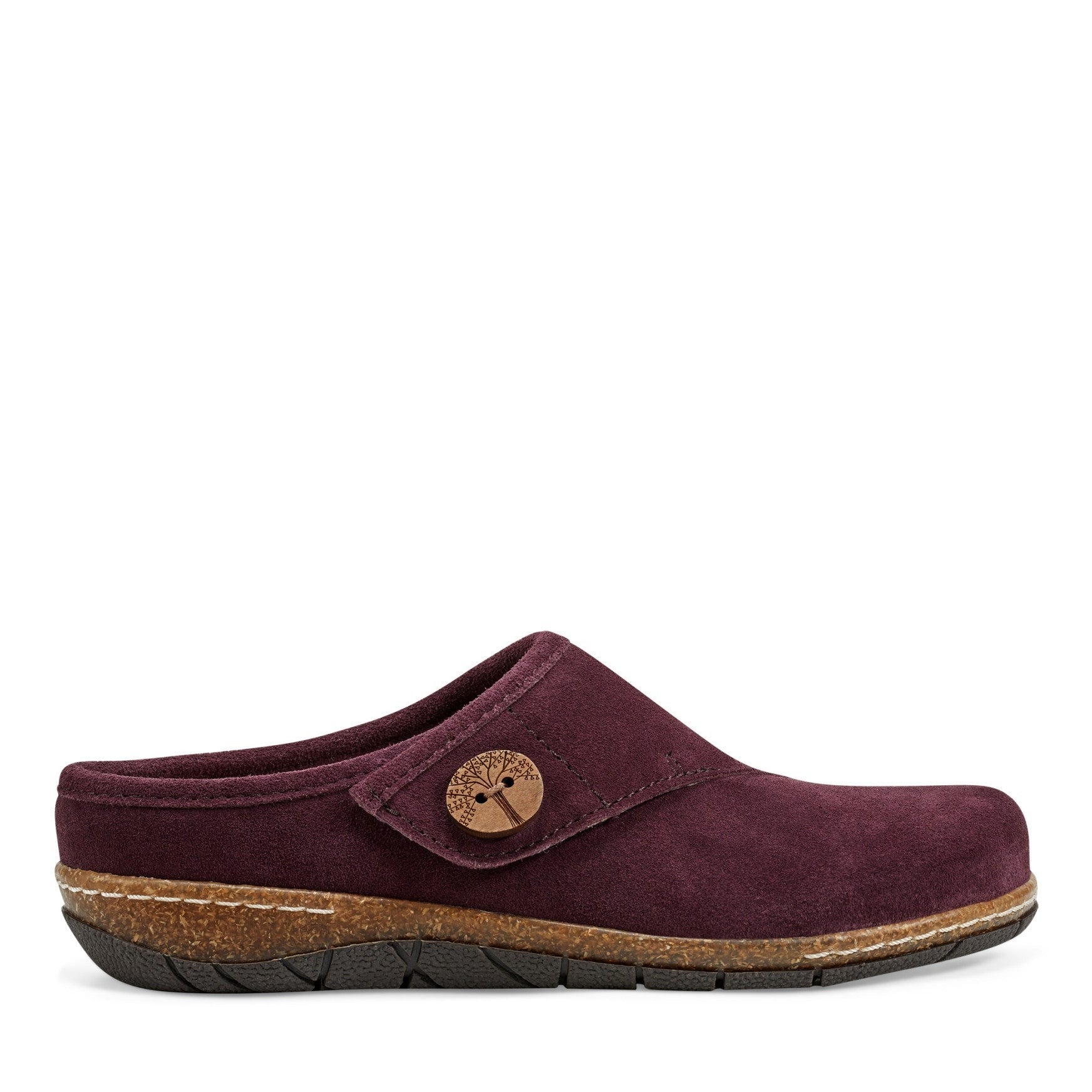 Earth Ezra Slip-On Cushioned Arch Support Women's Mules & Loafers - Dark Red Suede - 1