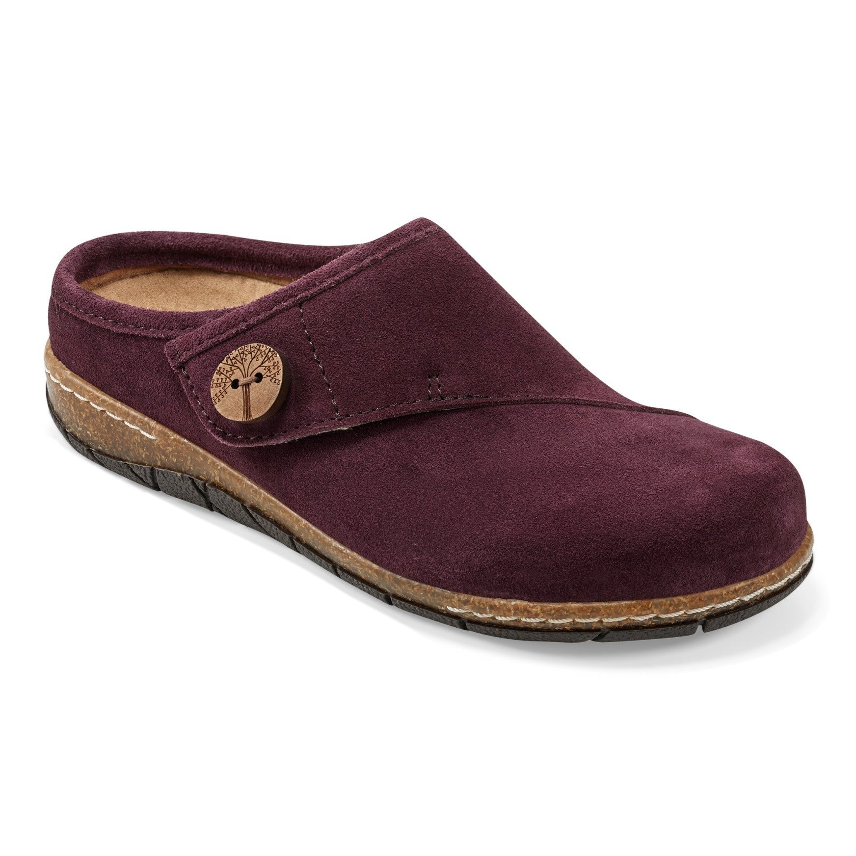 Earth Ezra Slip-On Cushioned Arch Support Women's Mules & Loafers - Dark Red Suede - 2