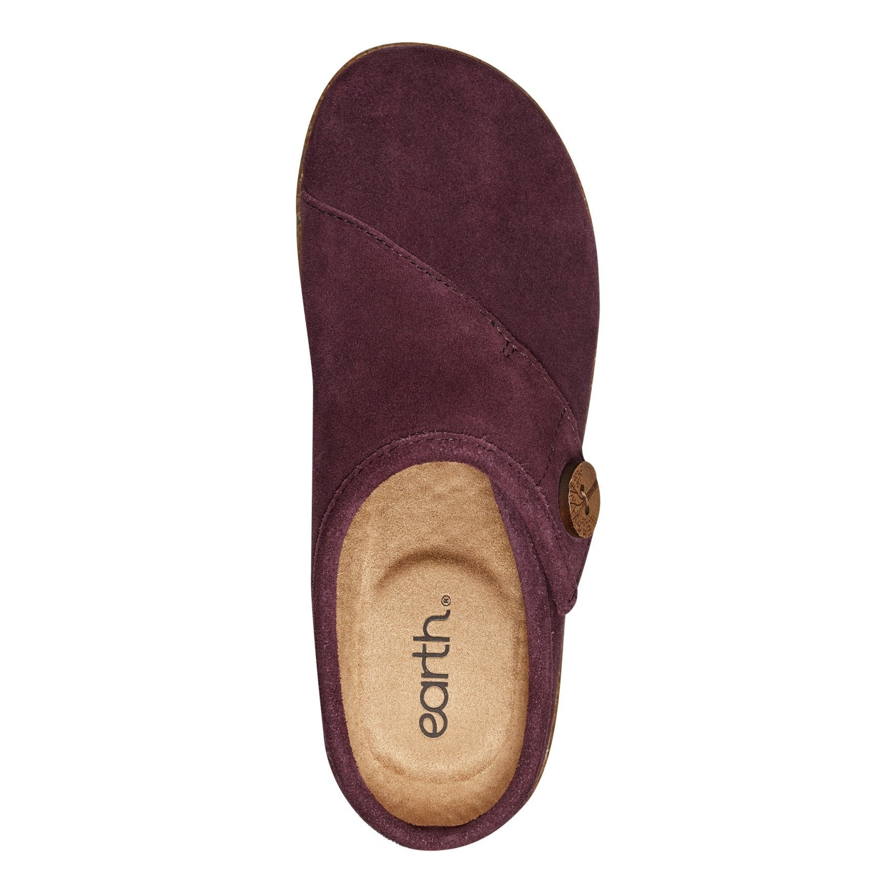 Earth Ezra Slip-On Cushioned Arch Support Women's Mules & Loafers - Dark Red Suede - 6