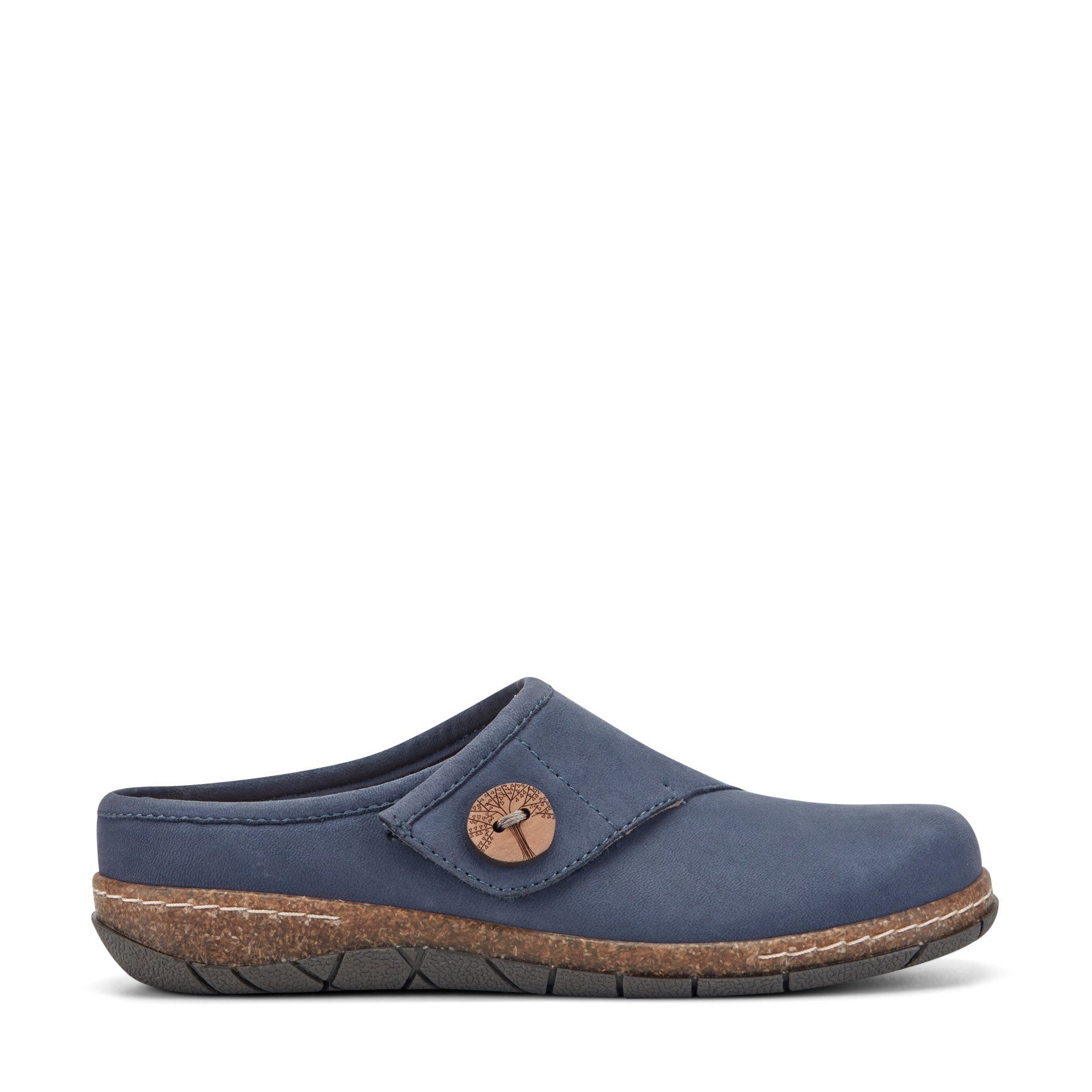 Earth Ezra Slip-On Cushioned Arch Support Women's Mules & Loafers - Medium Blue Leather - 1