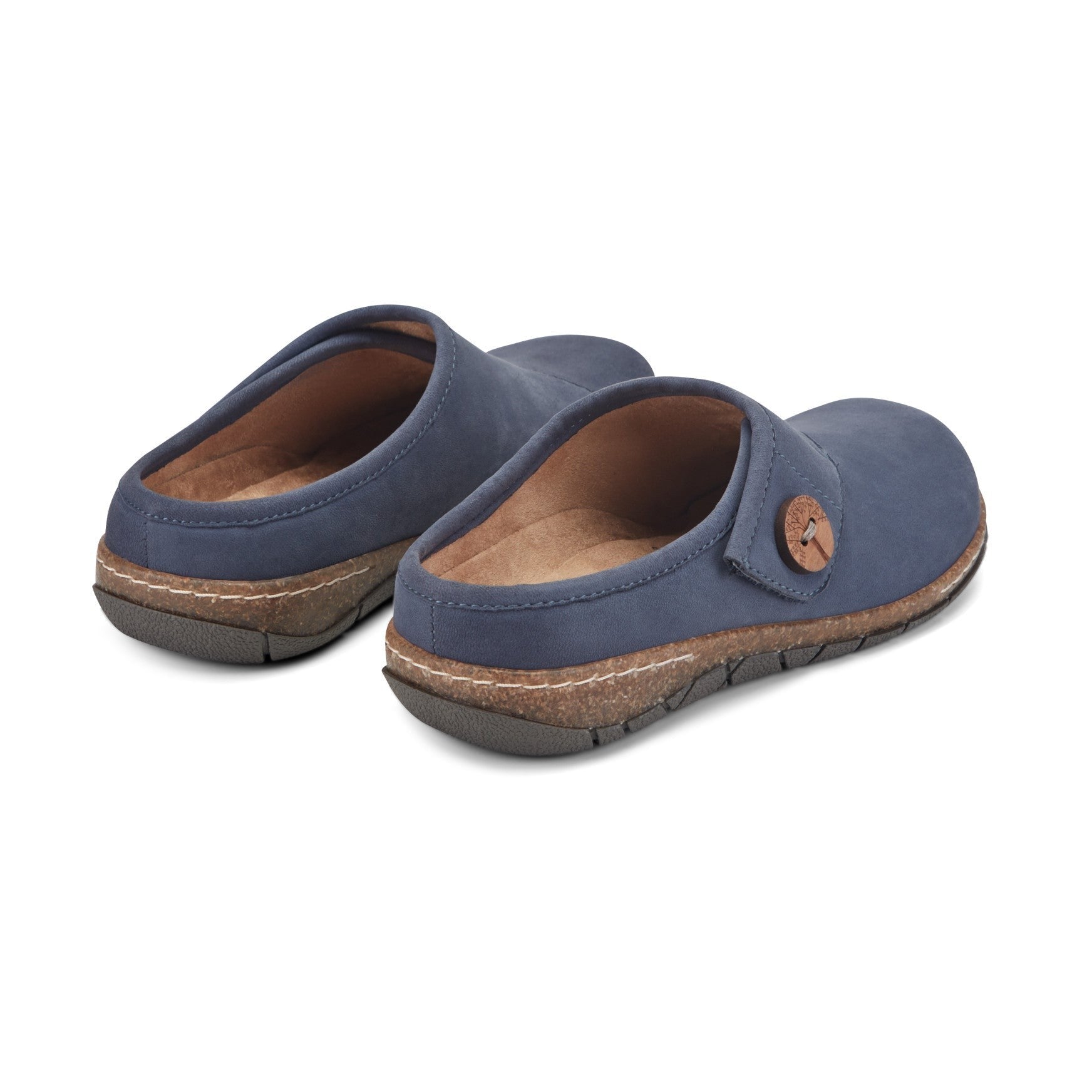 Earth Ezra Slip-On Cushioned Arch Support Women's Mules & Loafers - Medium Blue Leather - 4
