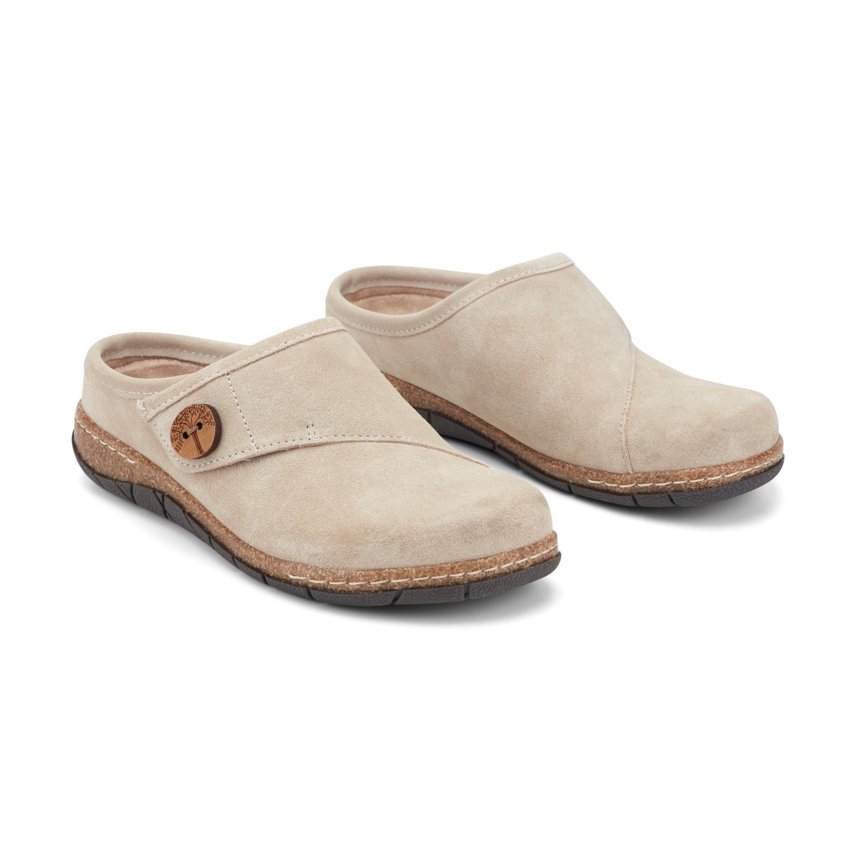 Earth Ezra Slip-On Cushioned Arch Support Women's Mules & Loafers - Taupe Suede - 2