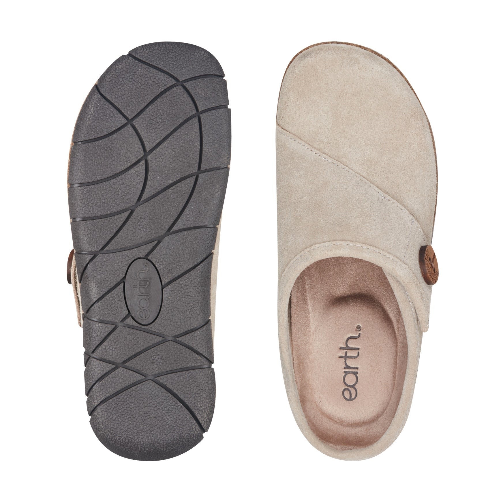 Earth Ezra Slip-On Cushioned Arch Support Women's Mules & Loafers - Taupe Suede - 6