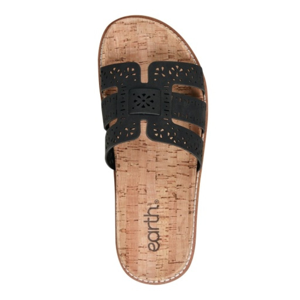 Earth Fairren Slip-On Sandal - Women's Cushioned Slip-On Sandal - Black - 6