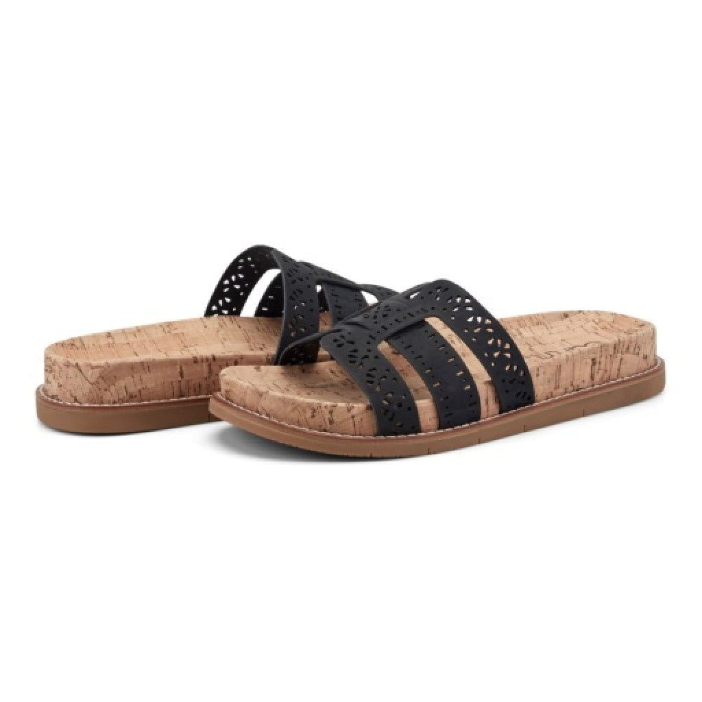 Earth Fairren Slip-On Sandal - Women's Cushioned Slip-On Sandal - Black - 7