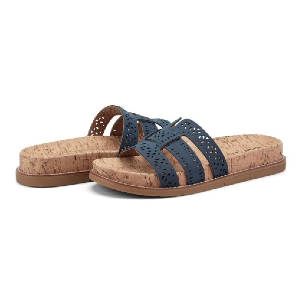 Earth Fairren Slip-On Sandal - Women's Cushioned Slip-On Sandal - Dark Blue - 7