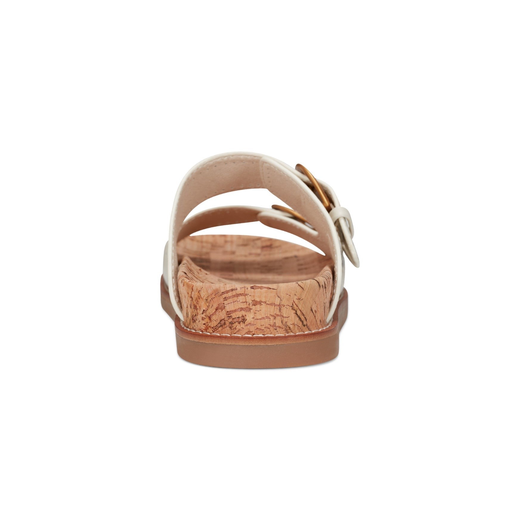 Earth Francii Cushioned Double-Buckle Women's Flat Sandal - Ivory Leather - 4