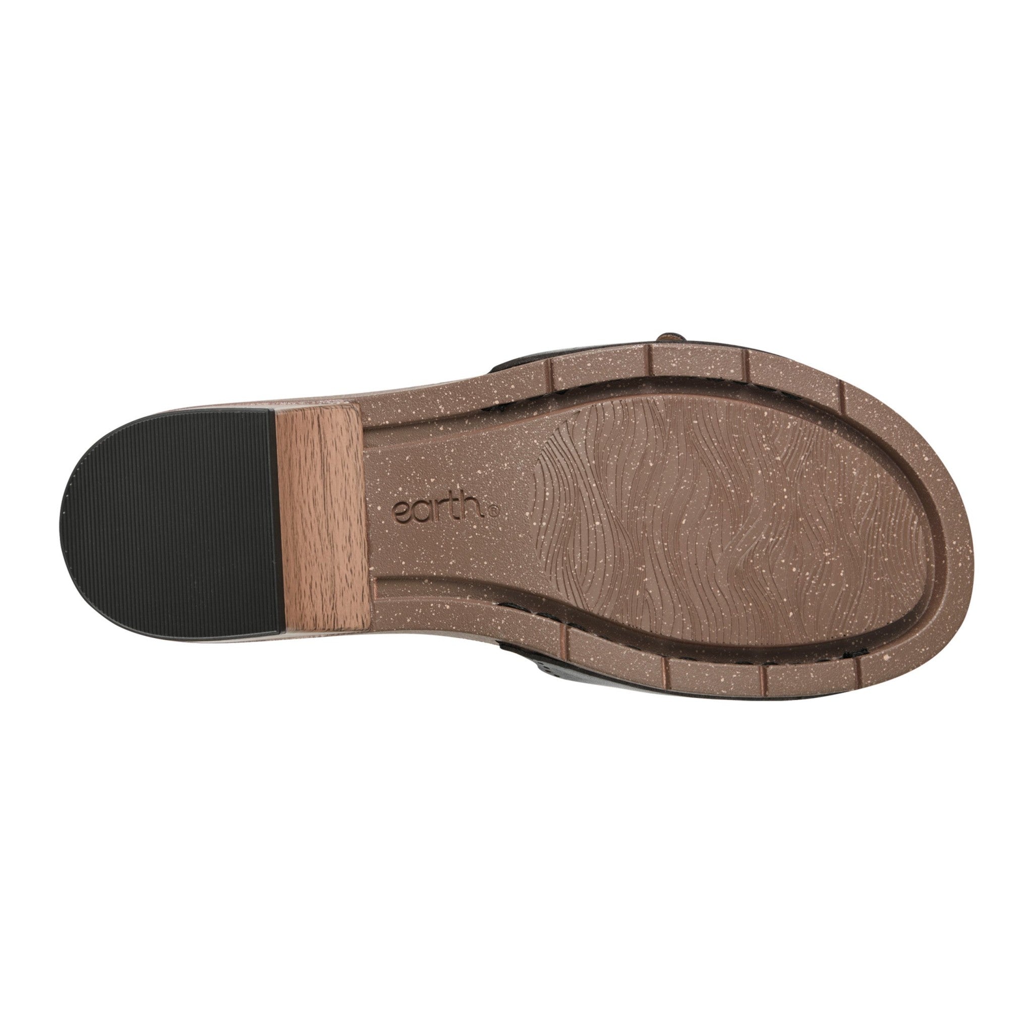Earth Haisly Slip-on Clog Sandal Cushioned Arch Support Women's Sandal - Black Leather - 6