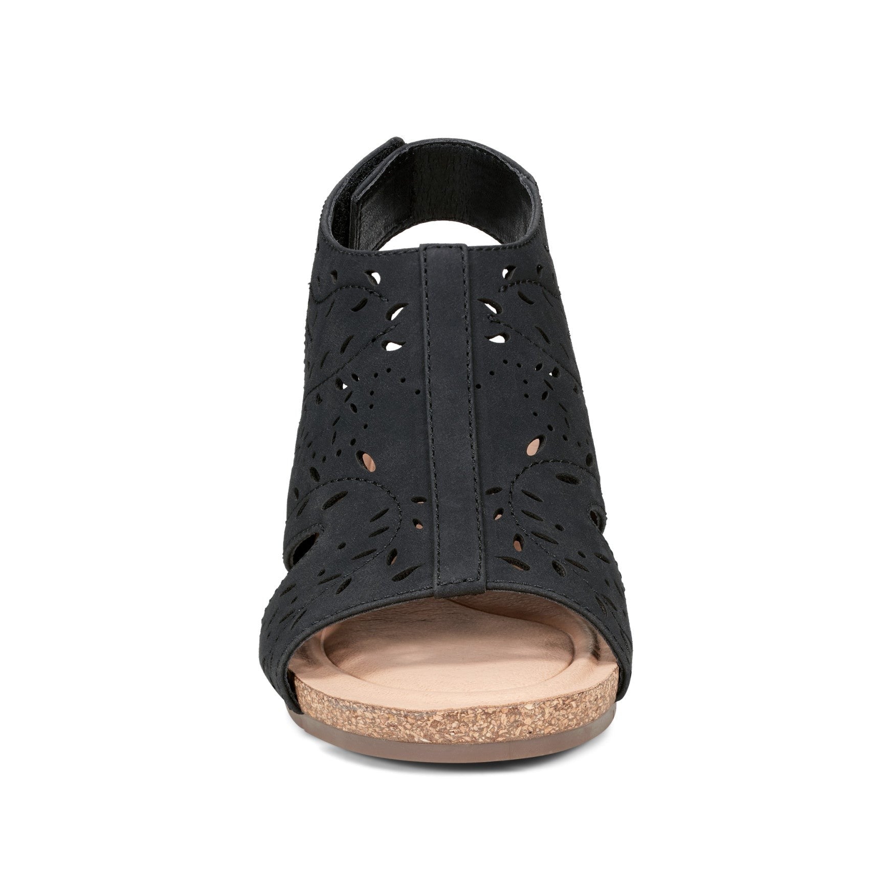Earth Halin Cushioned Cork Wedge Women's Dress Sandal - Black - 3