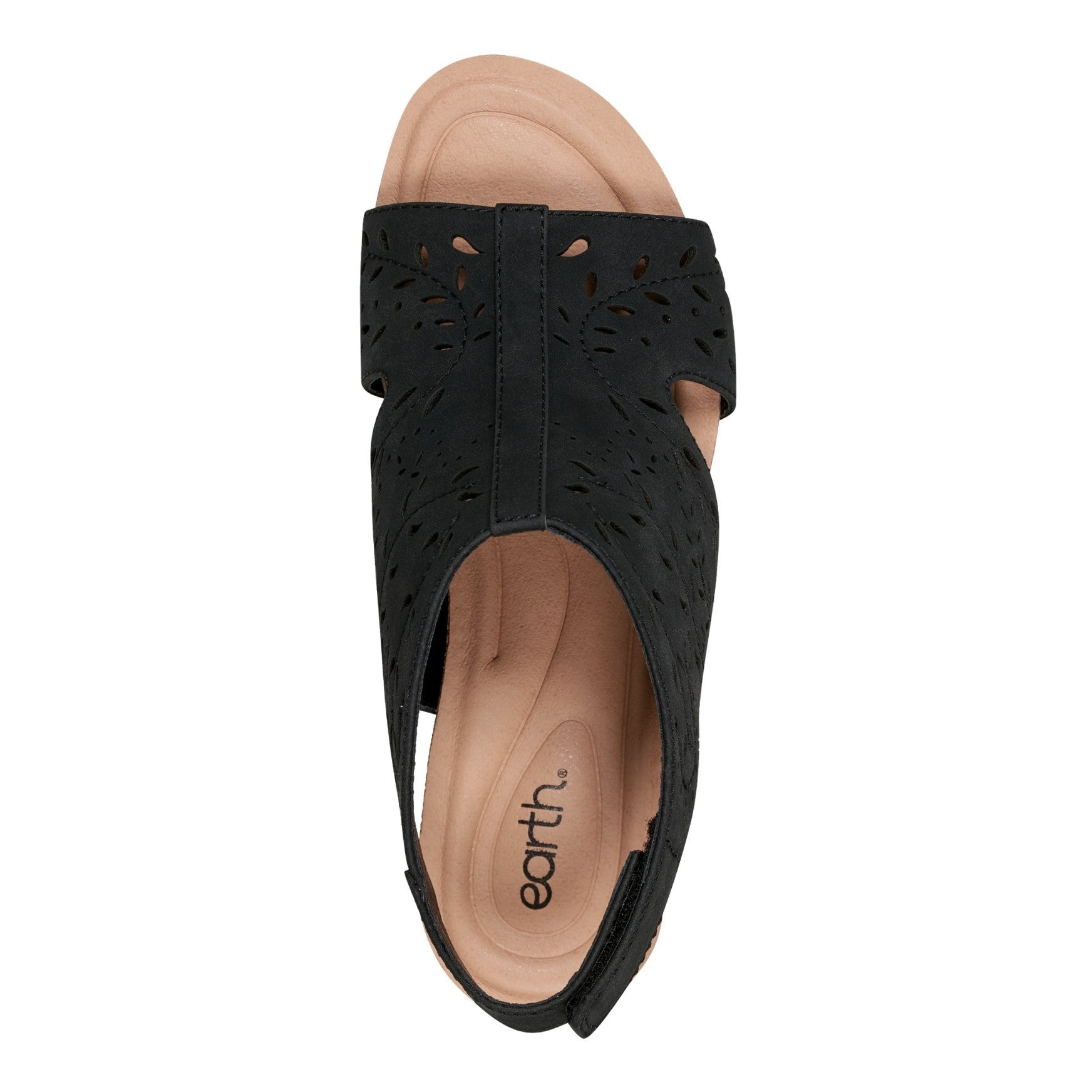 Earth Halin Cushioned Cork Wedge Women's Dress Sandal - Black - 5
