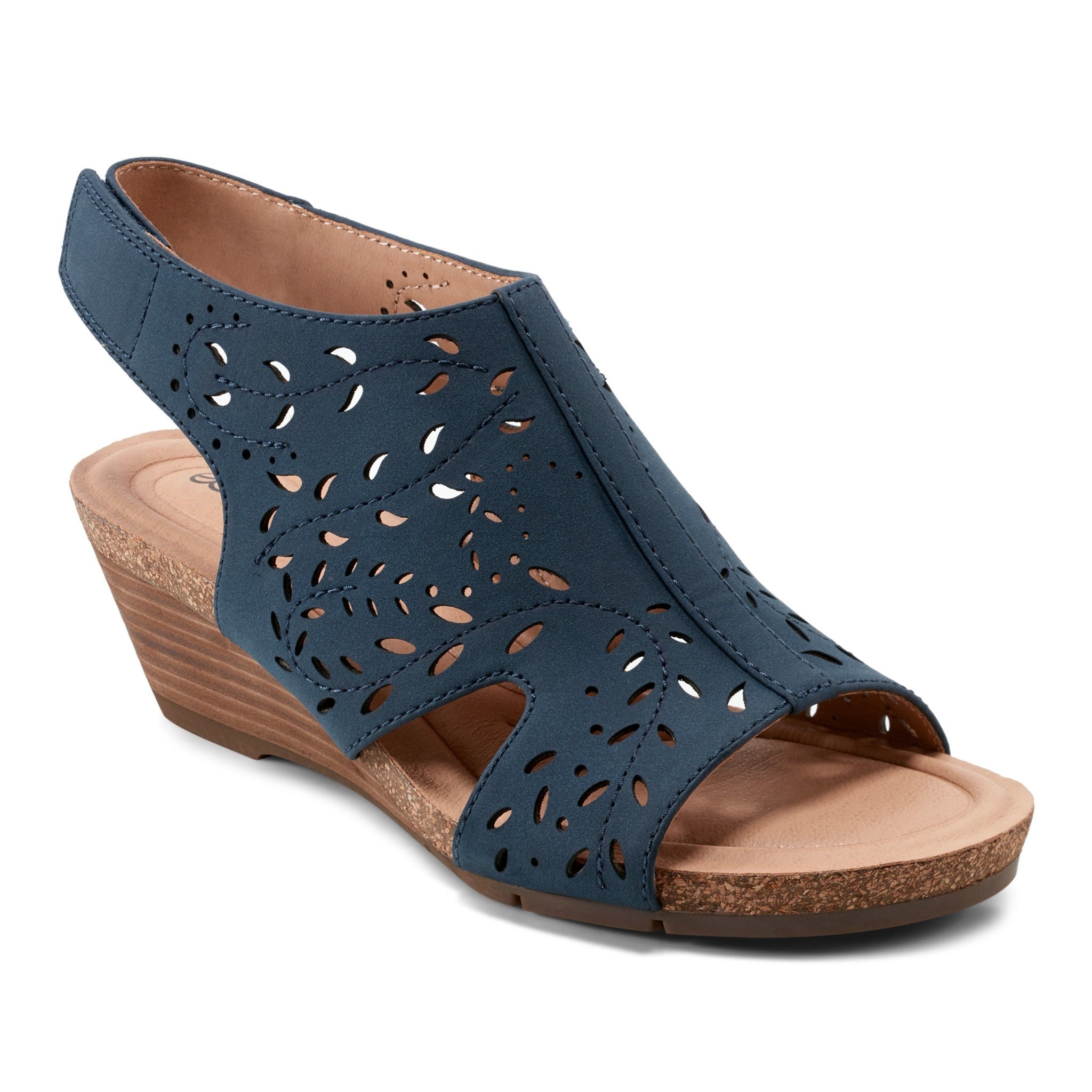 Earth Halin Cushioned Cork Wedge Women's Dress Sandal - Dark Blue - 2