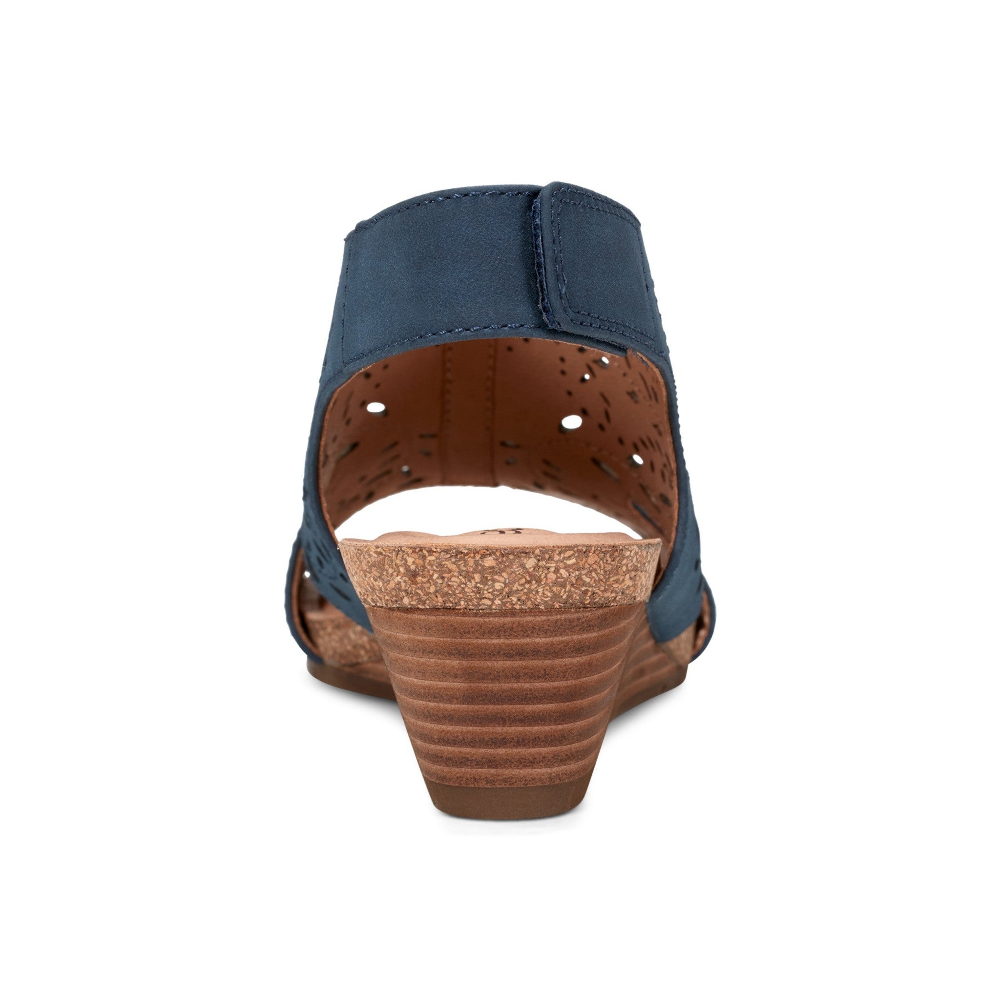 Earth Halin Cushioned Cork Wedge Women's Dress Sandal - Dark Blue - 4