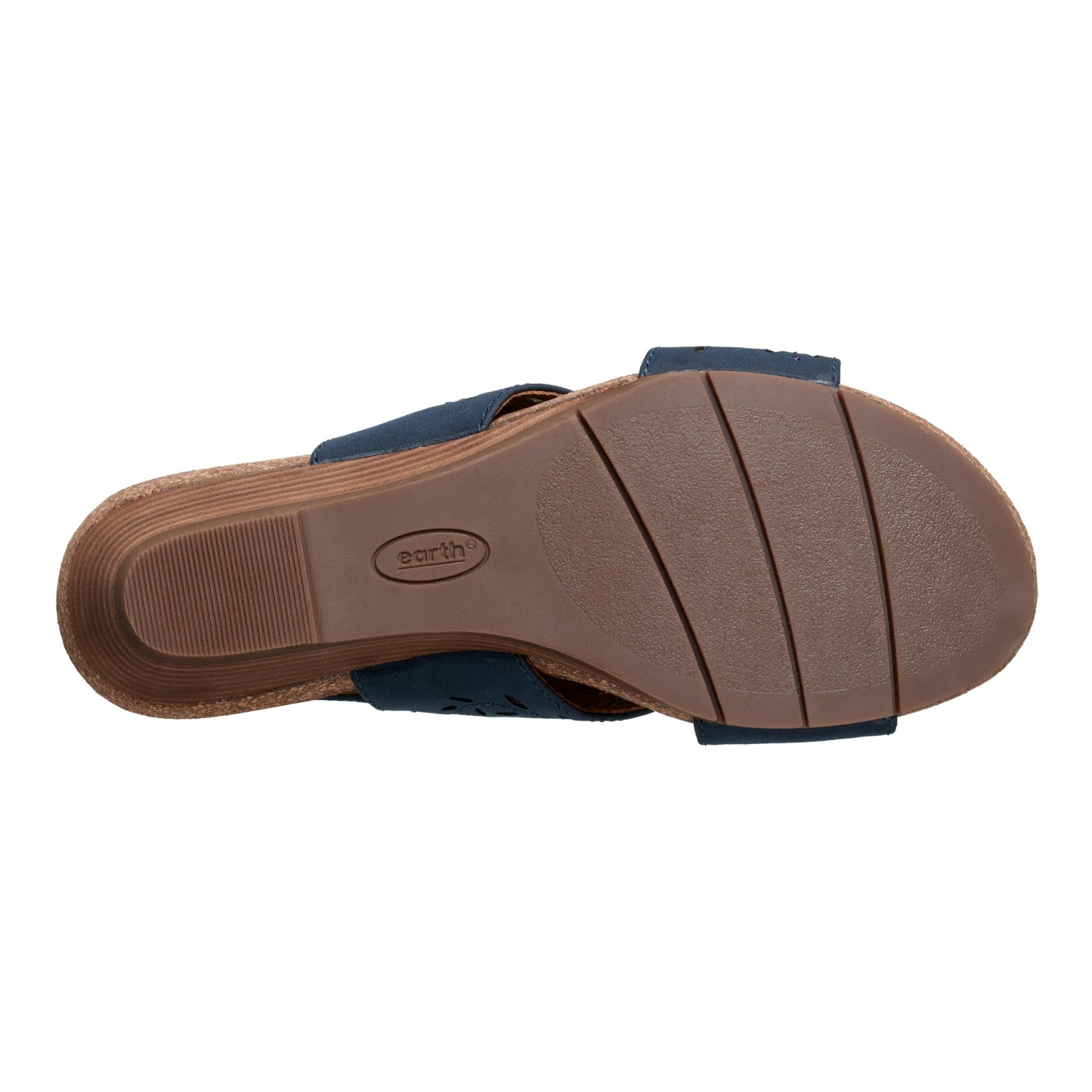 Earth Halin Cushioned Cork Wedge Women's Dress Sandal - Dark Blue - 6