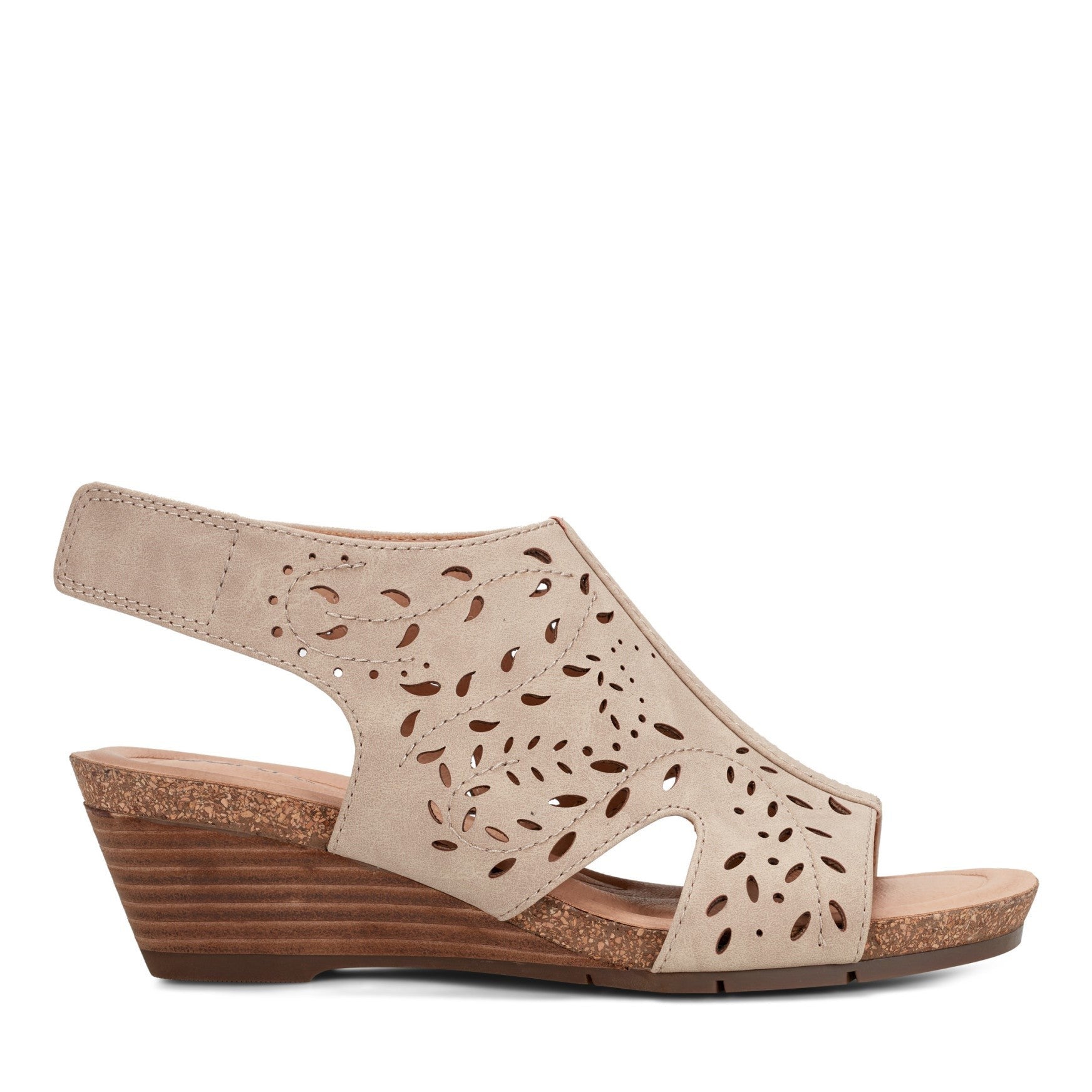 Earth Halin Cushioned Cork Wedge Women's Dress Sandal - Light Natural - 1