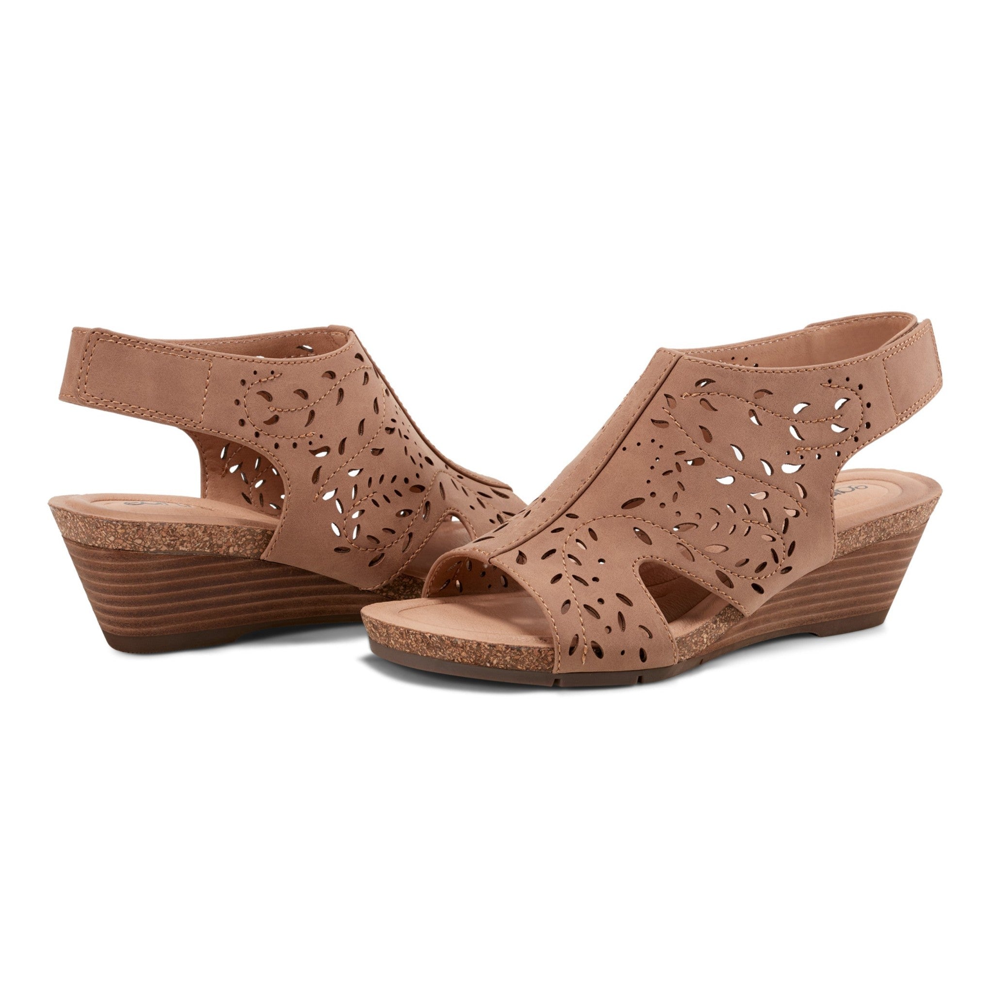 Earth Halin Cushioned Cork Wedge Women's Dress Sandal - Medium Brown - 7