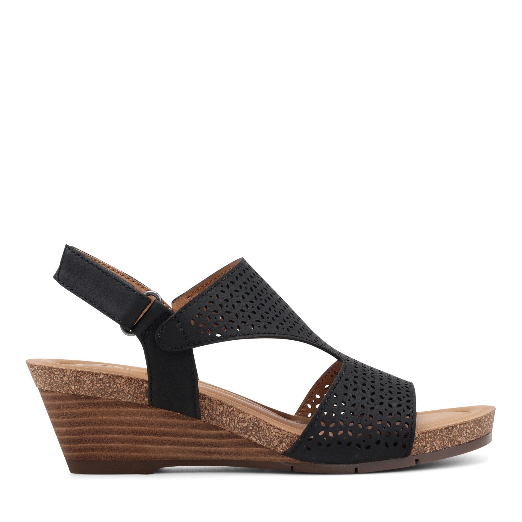 Earth Harten Wedge Sandal Cushioned Arch Support Women's Wedge Sandal - Black - 1