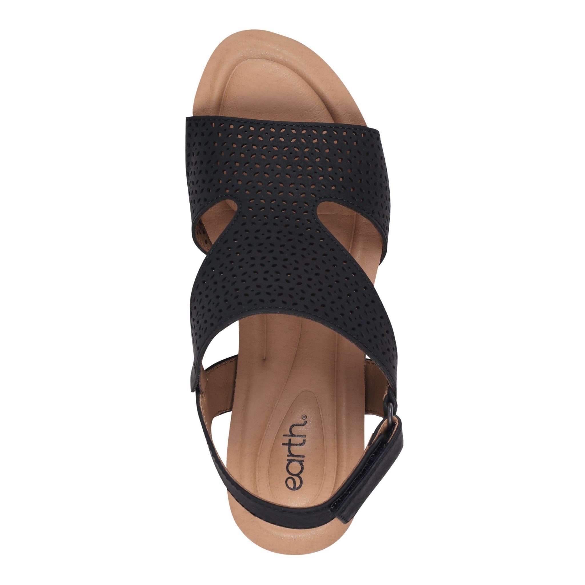 Earth Harten Wedge Sandal Cushioned Arch Support Women's Wedge Sandal - Black - 5