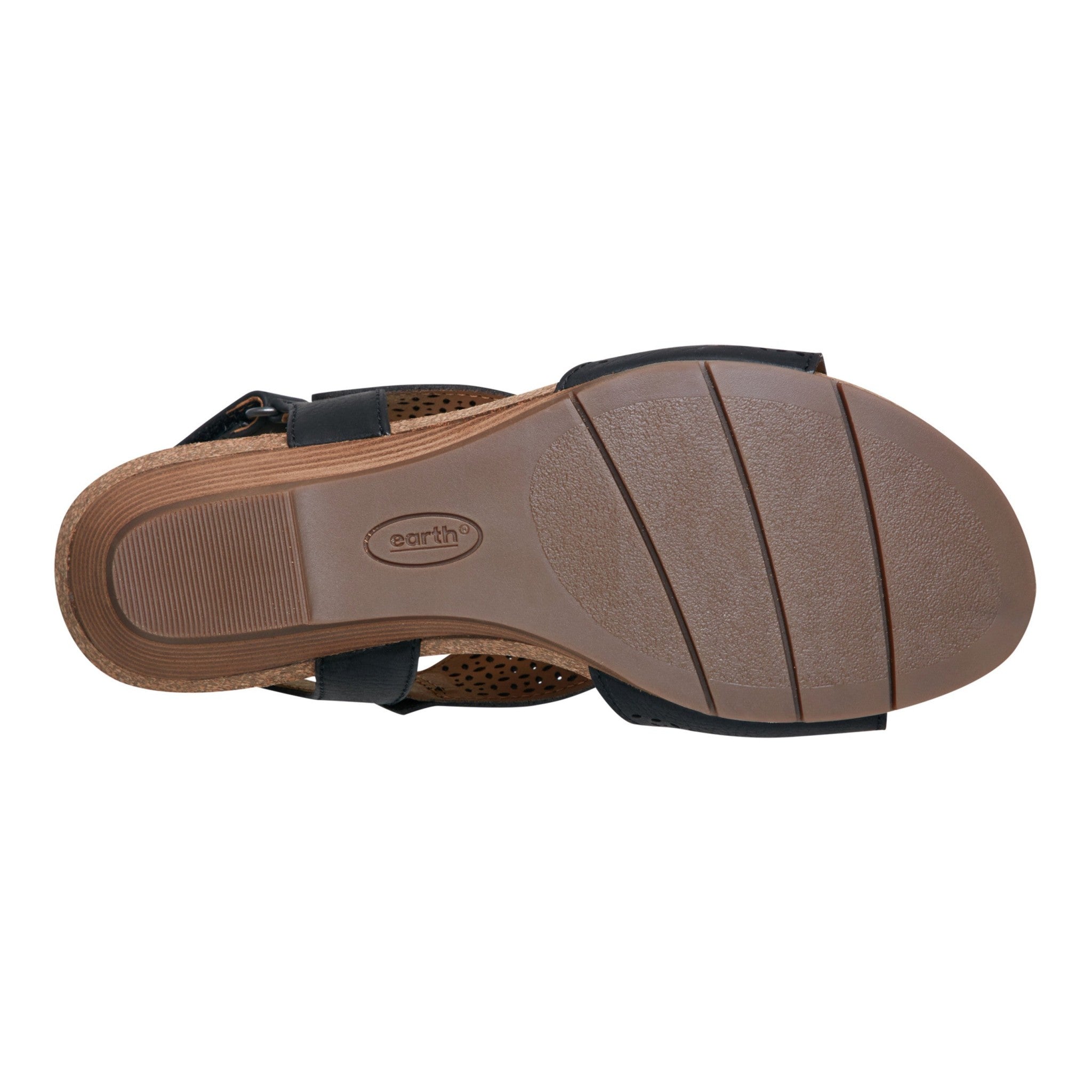 Earth Harten Wedge Sandal Cushioned Arch Support Women's Wedge Sandal - Black - 6