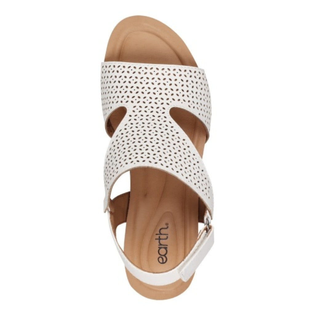 Earth Harten Wedge Sandal Cushioned Arch Support Women's Wedge Sandal - Ivory - 6