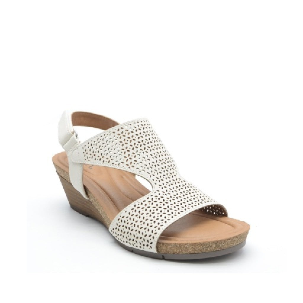 Earth Harten Wedge Sandal Cushioned Arch Support Women's Wedge Sandal - Ivory - 8