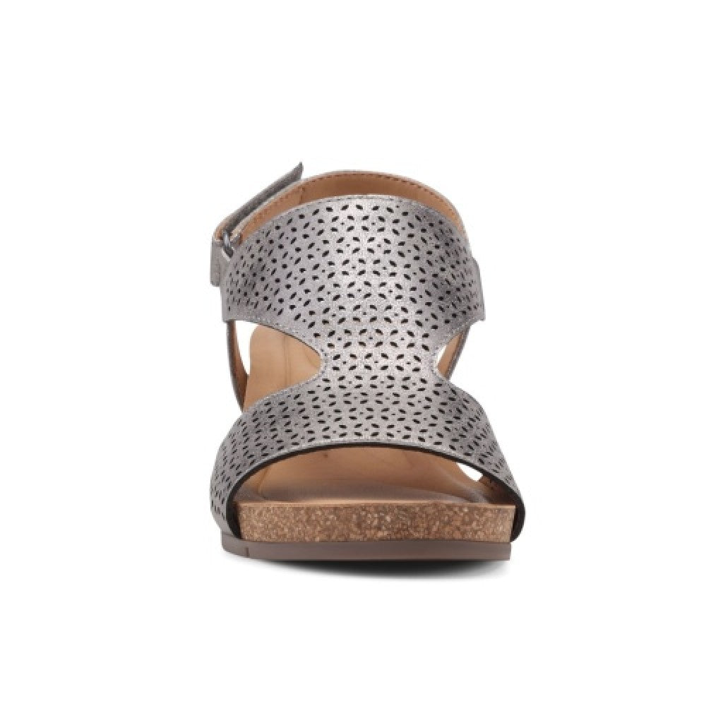 Earth Harten Wedge Sandal Cushioned Arch Support Women's Wedge Sandal - Pewter - 3