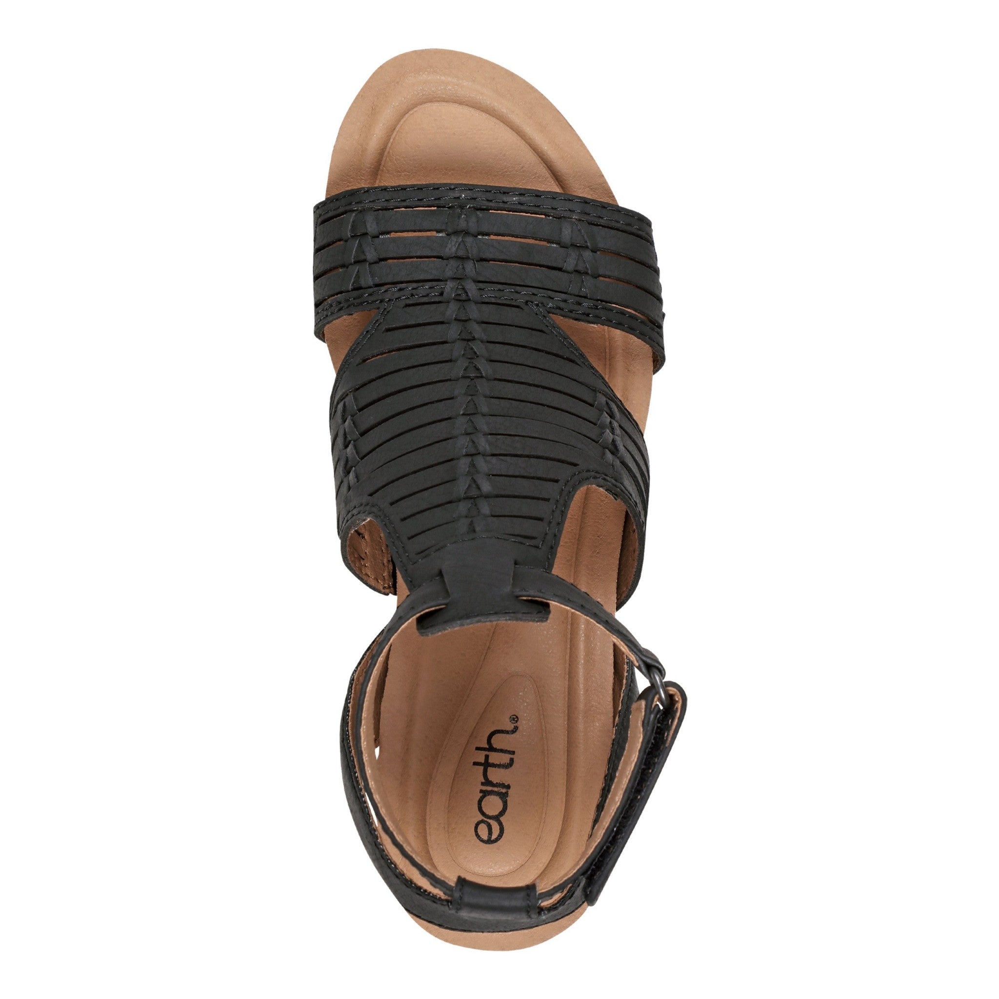 Earth Helodie Cushioned Arch Support Women's Wedge Sandal - Black - 5