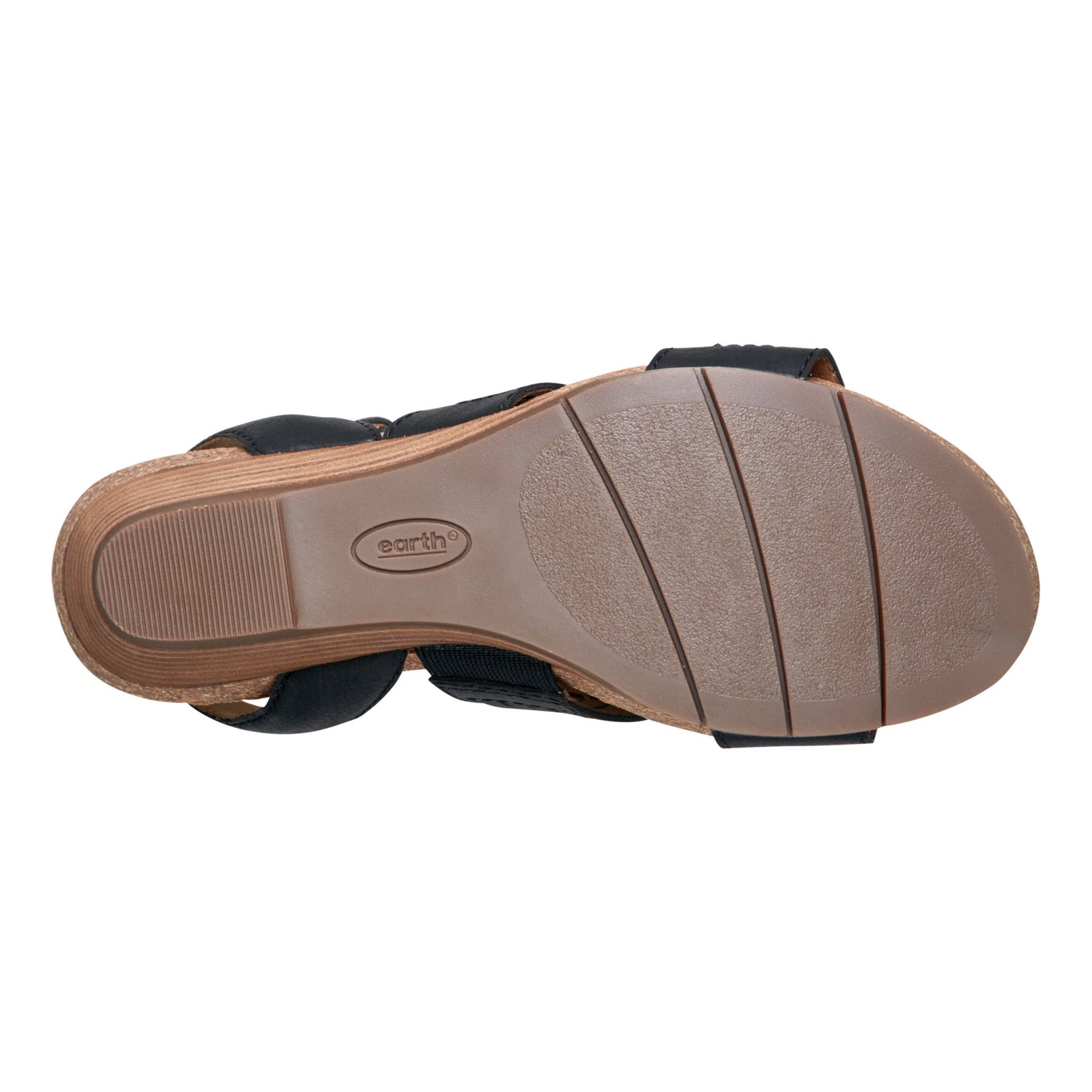 Earth Helodie Cushioned Arch Support Women's Wedge Sandal - Black - 6