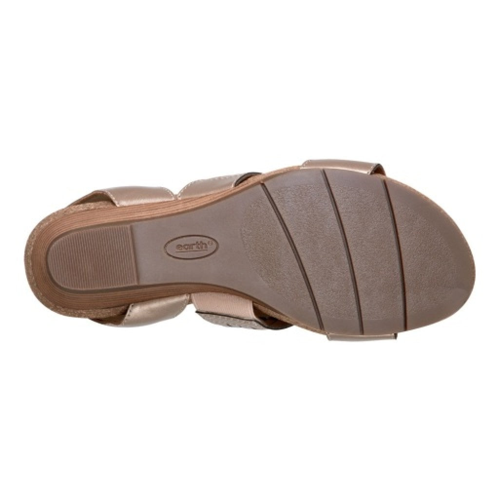 Earth Helodie Cushioned Arch Support Women's Wedge Sandal - Pewter - 5